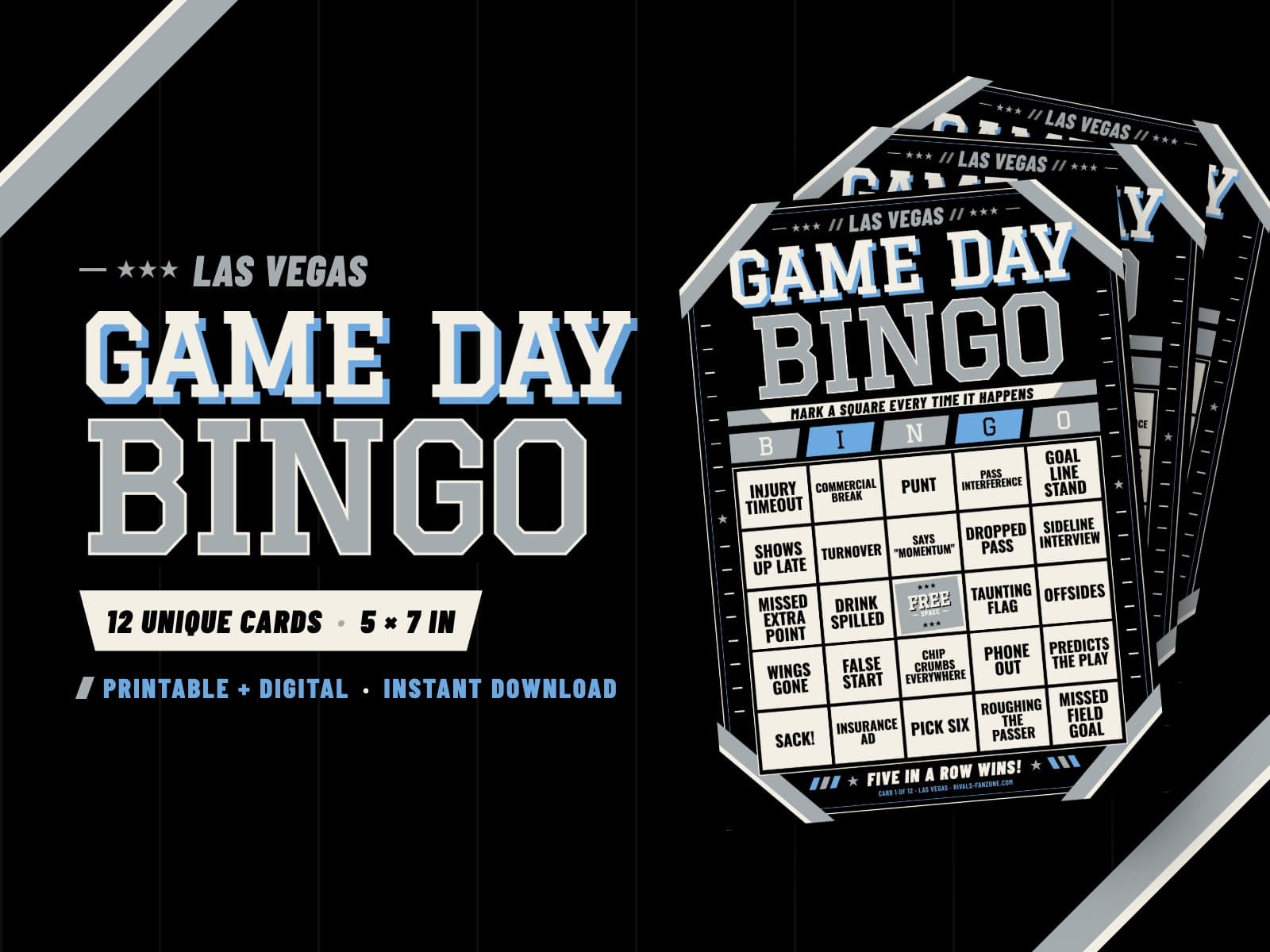 Las Vegas Game Day Bingo – 12 Card Pack — preview 1