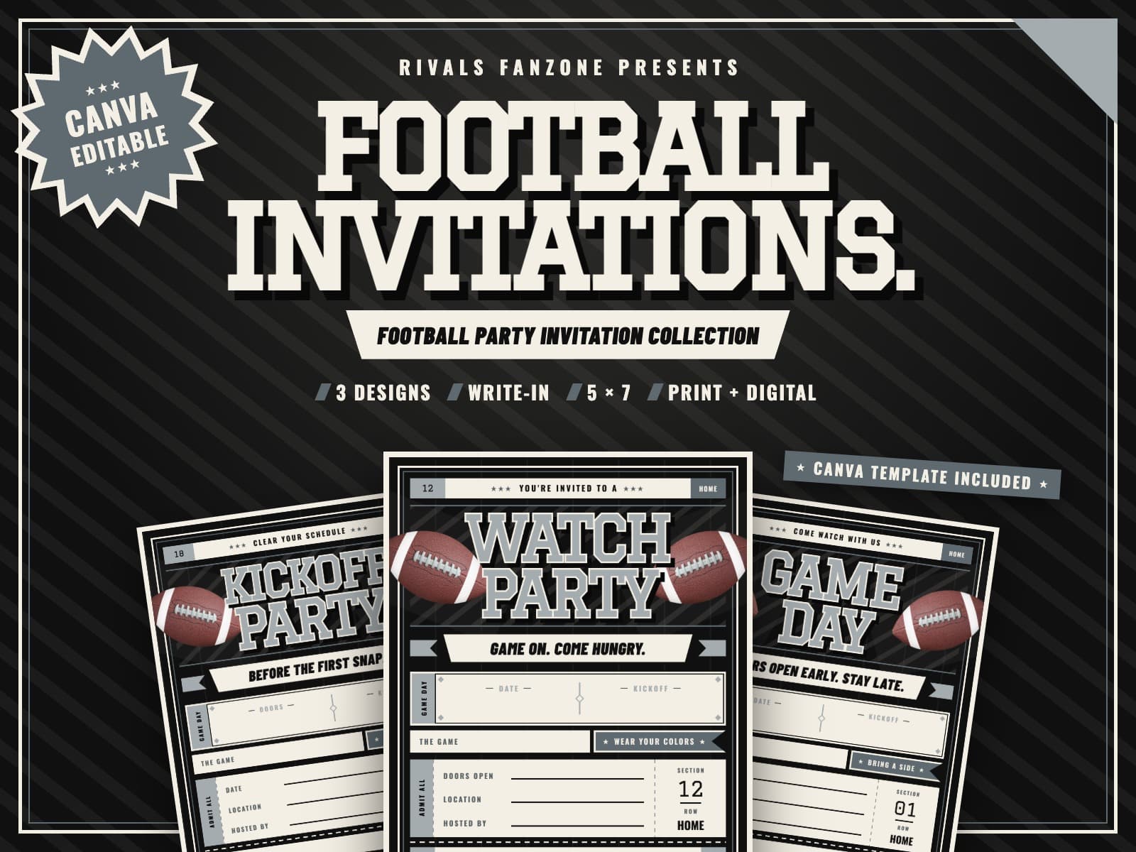 Las Vegas Football Party Invitations — preview 1