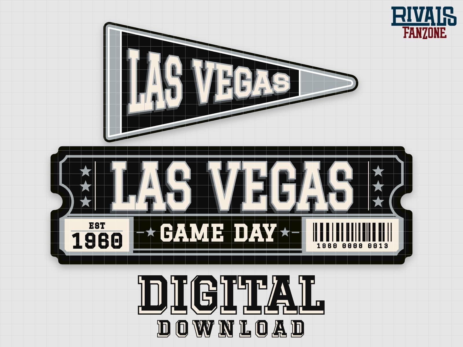 Las Vegas Pennant & Ticket SVG – Cricut Cut Files — preview 1