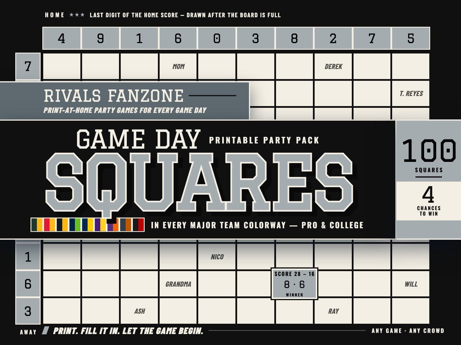 Las Vegas Football Squares — preview 1
