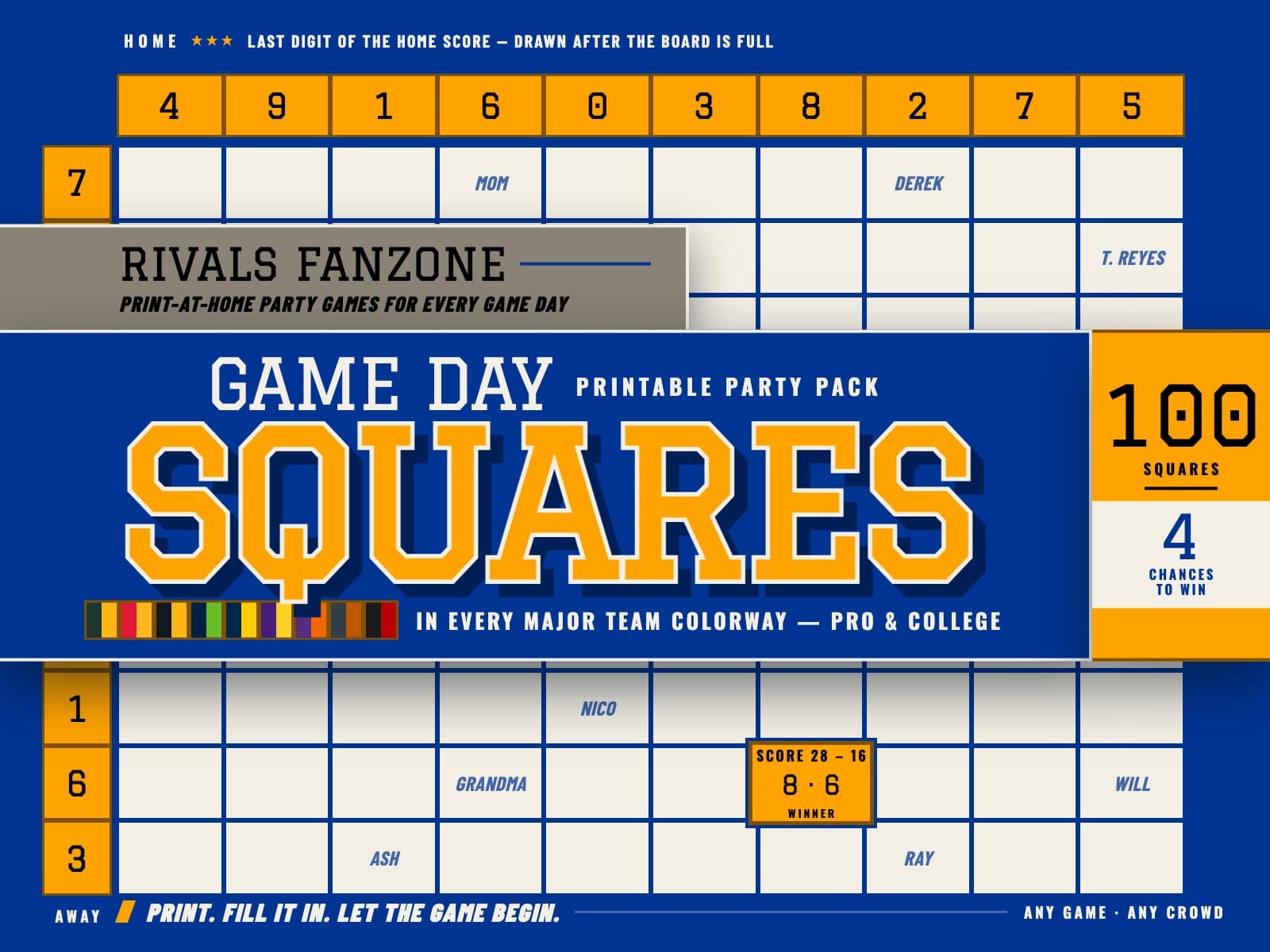 Los Angeles Football Squares (Gold) — preview 1