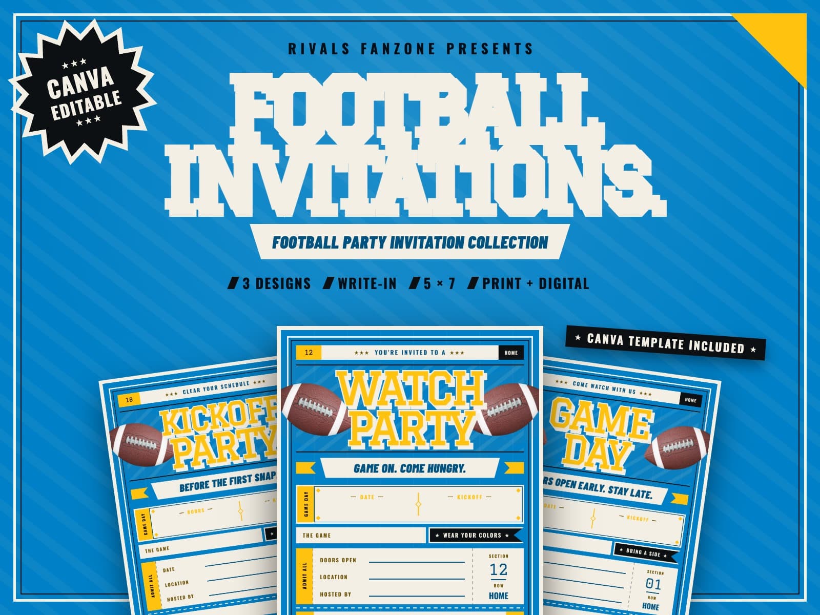 Los Angeles Football Party Invitations — preview 1