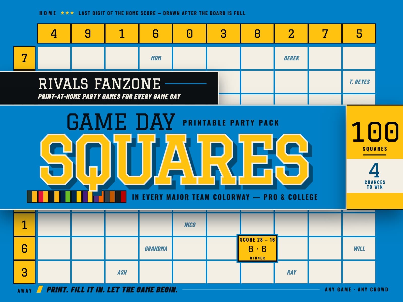 Los Angeles Football Squares (Powder Blue) — preview 1