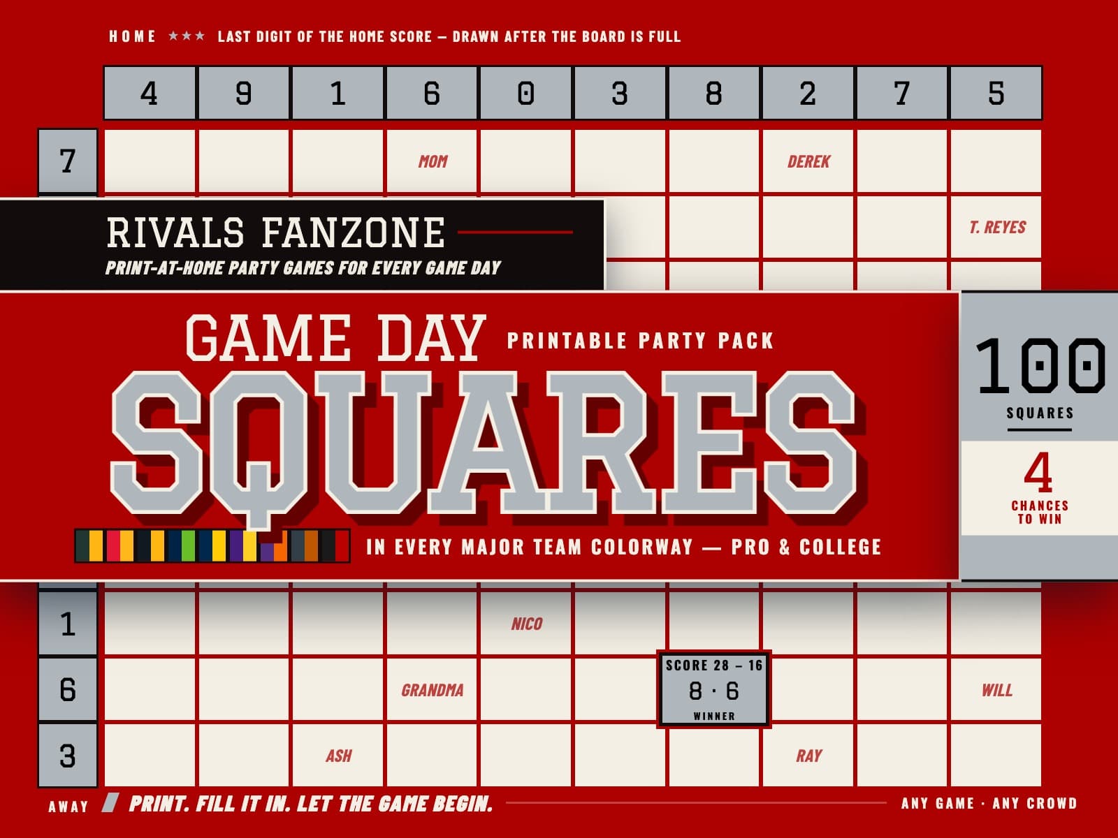 Louisville Football Squares — preview 1