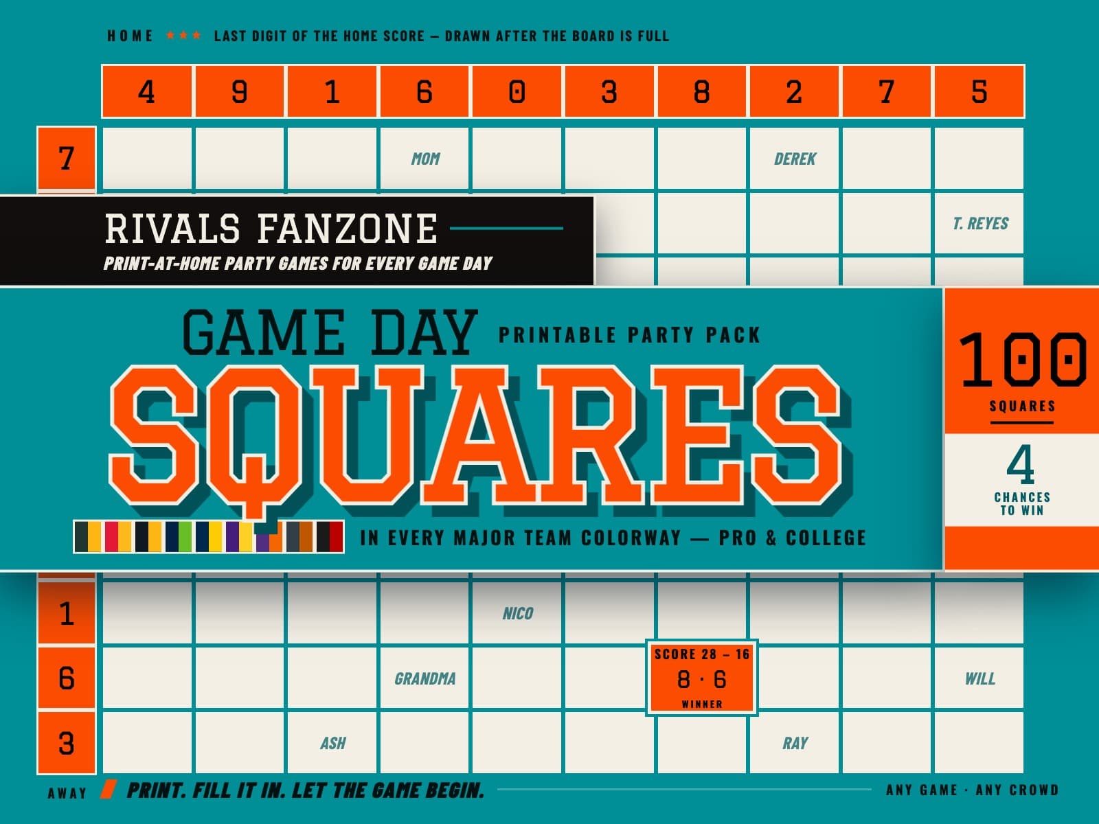 Miami Football Squares — preview 1