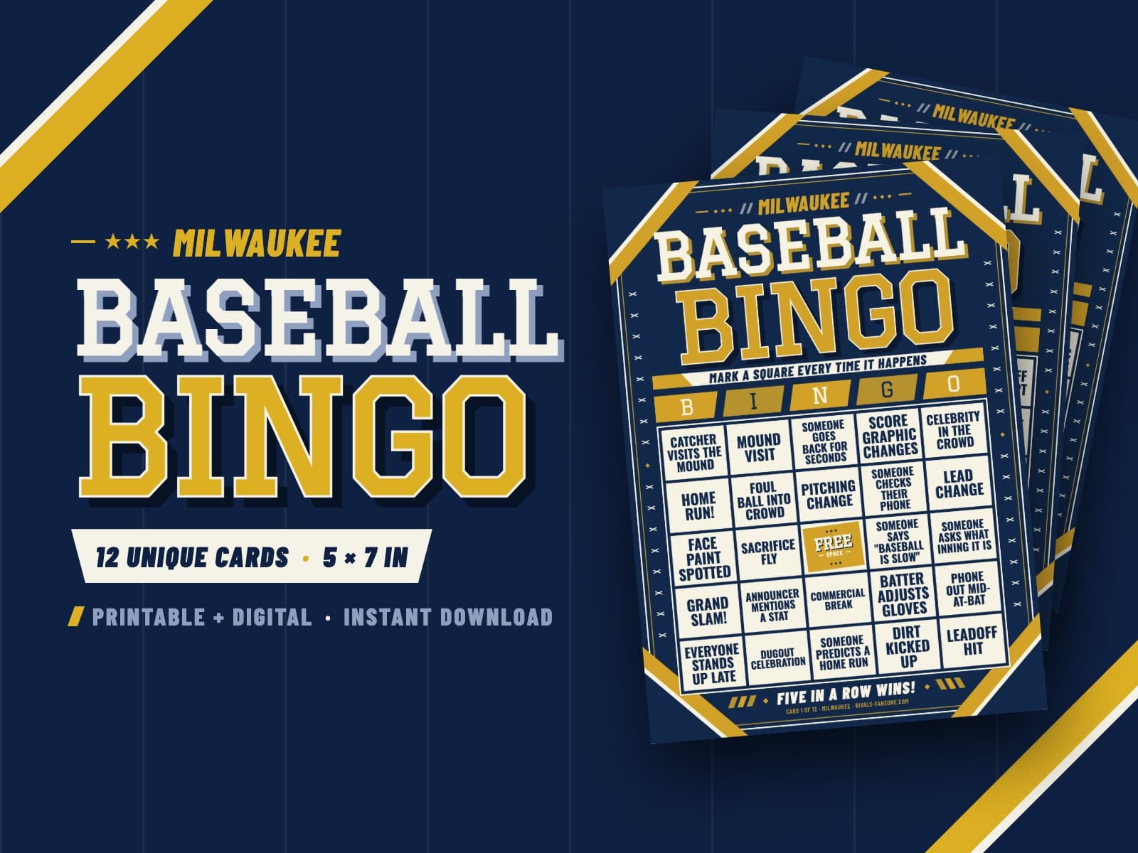 Milwaukee Baseball Bingo – 12 Card Pack — preview 1