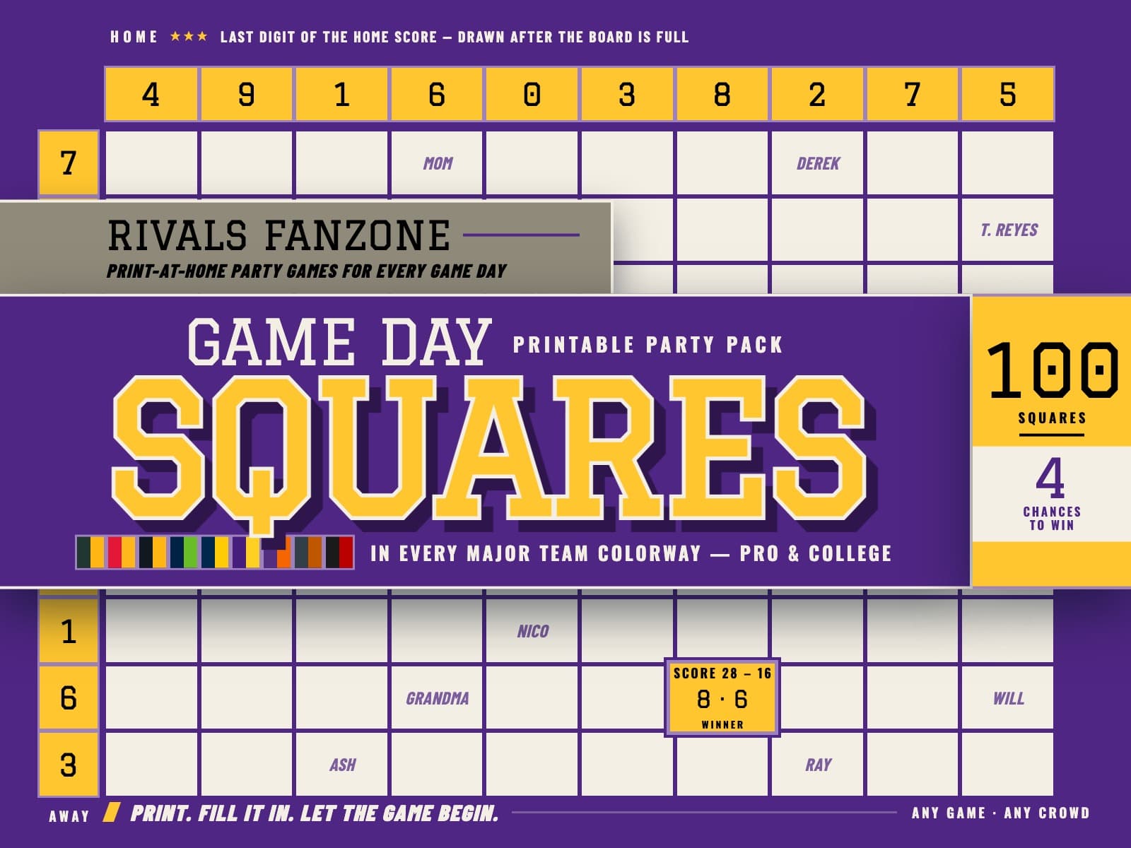 Minnesota Football Squares — preview 1