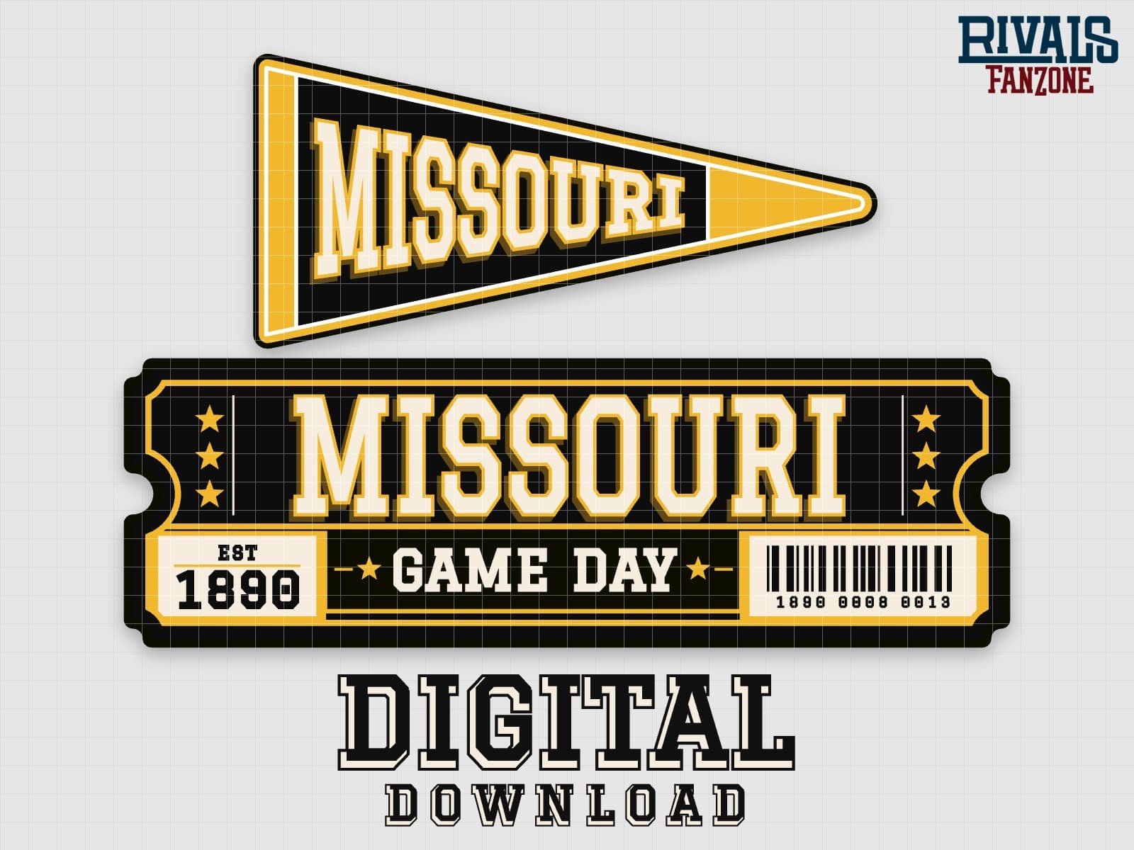 Missouri Pennant & Ticket SVG – Cricut Cut Files — preview 1