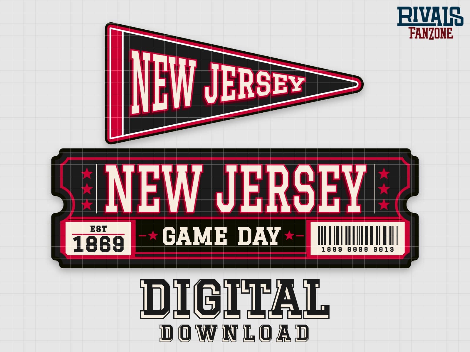 New Jersey Pennant & Ticket SVG – Cricut Cut Files — preview 1