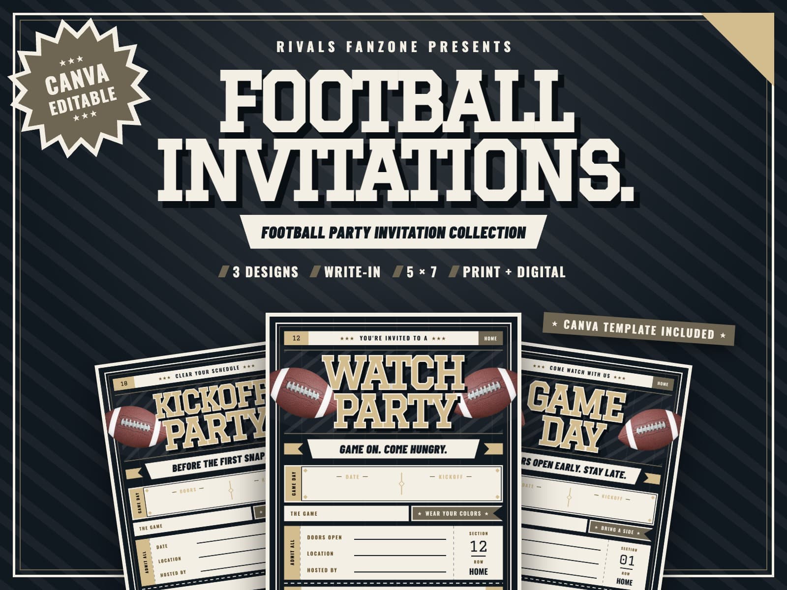 New Orleans Football Party Invitations — preview 1