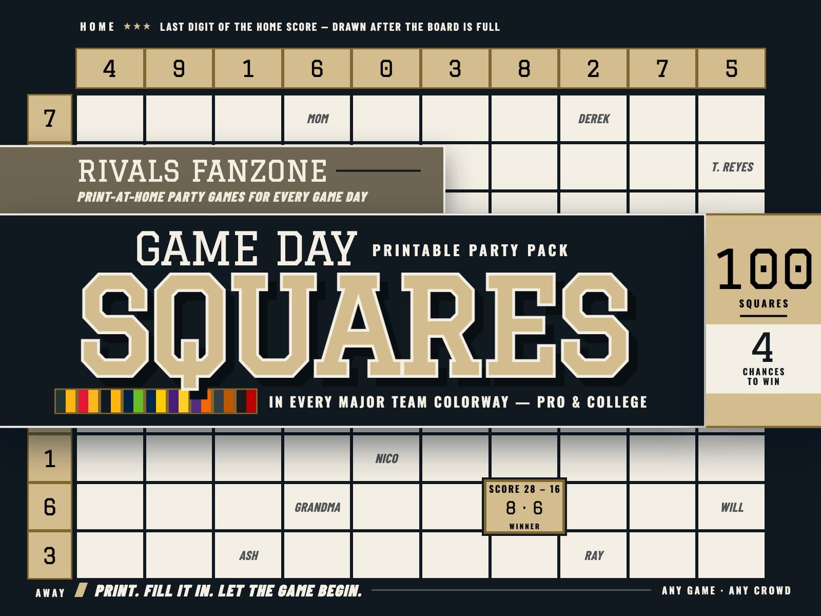 New Orleans Football Squares — preview 1