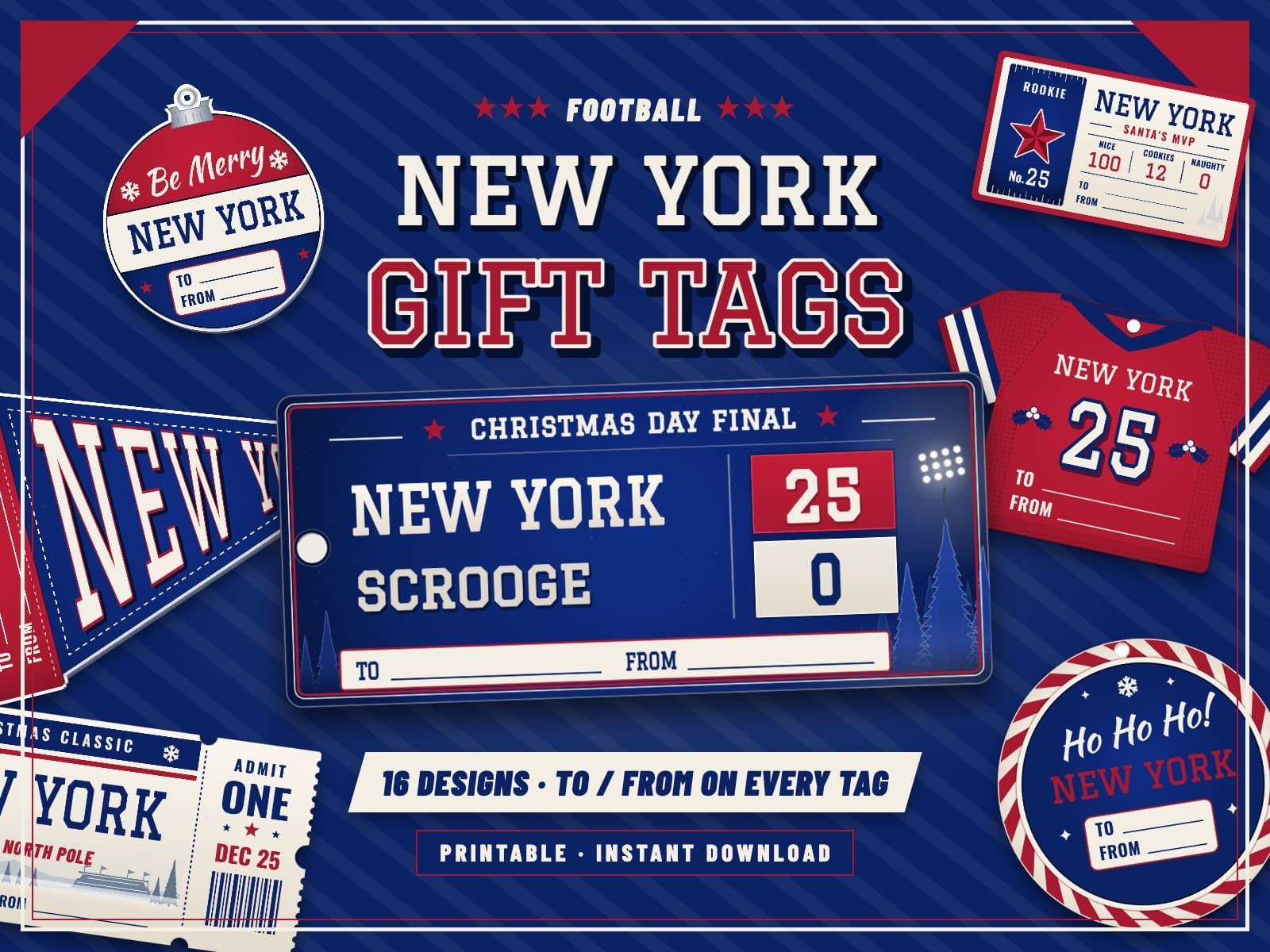 New York Game Day Gift Tags – 16 Printable Designs — preview 1