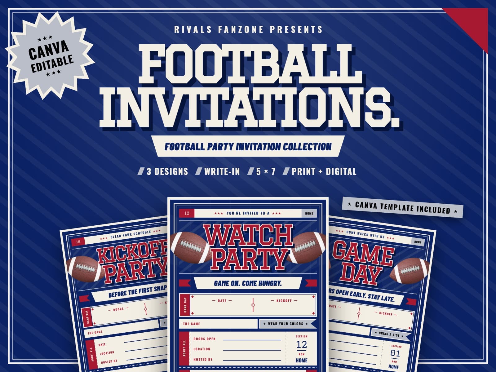 New York Football Party Invitations — preview 1