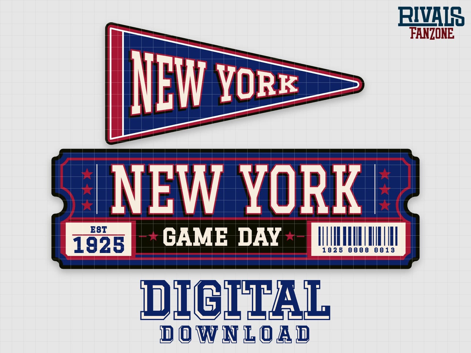 New York Pennant & Ticket SVG – Cricut Cut Files — preview 1