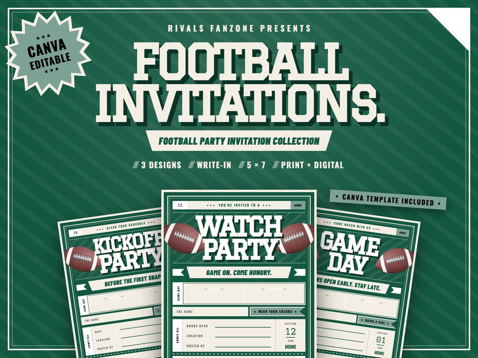 New York Football Party Invitations — preview 1
