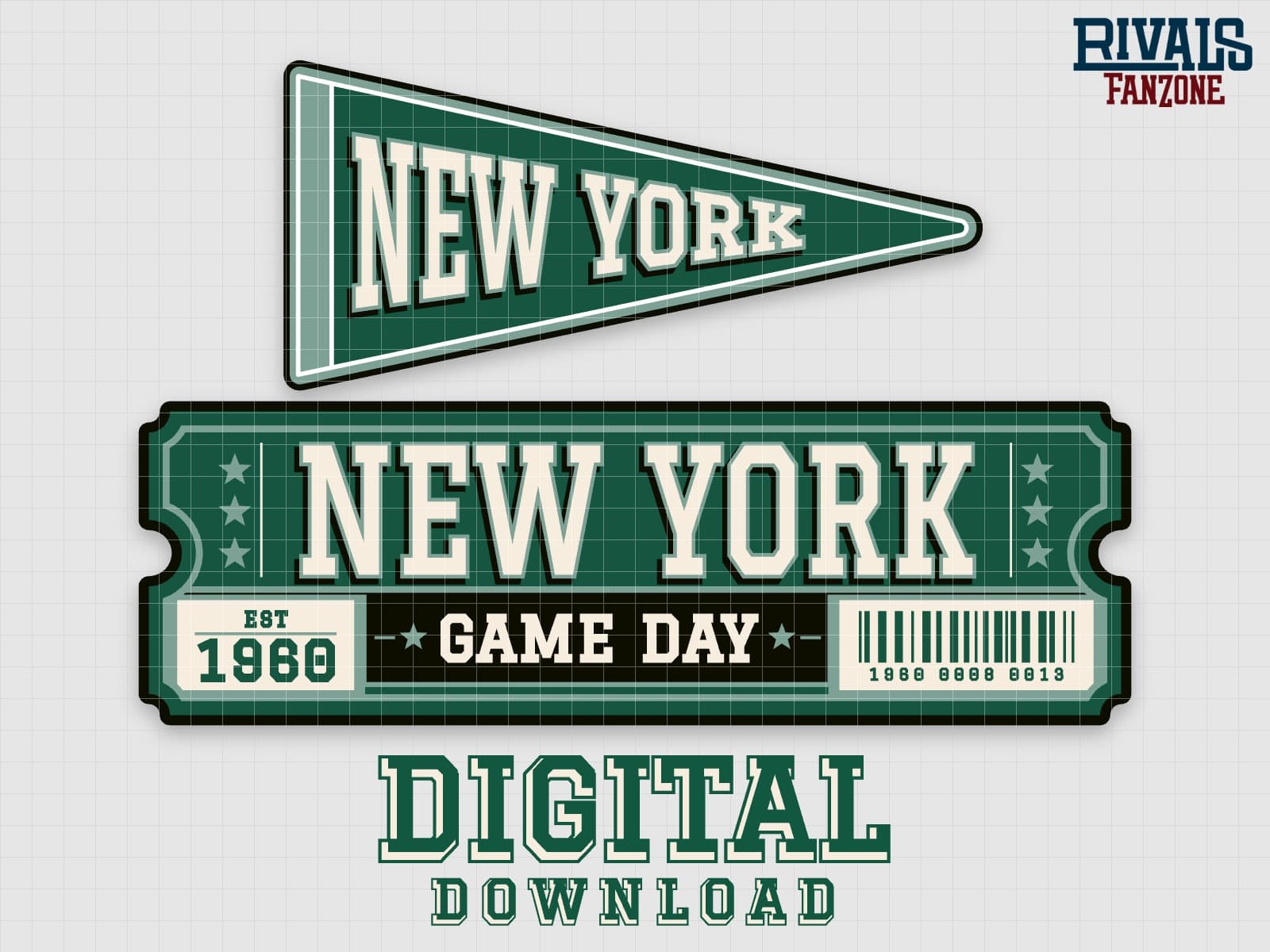 New York Pennant & Ticket SVG – Cricut Cut Files — preview 1