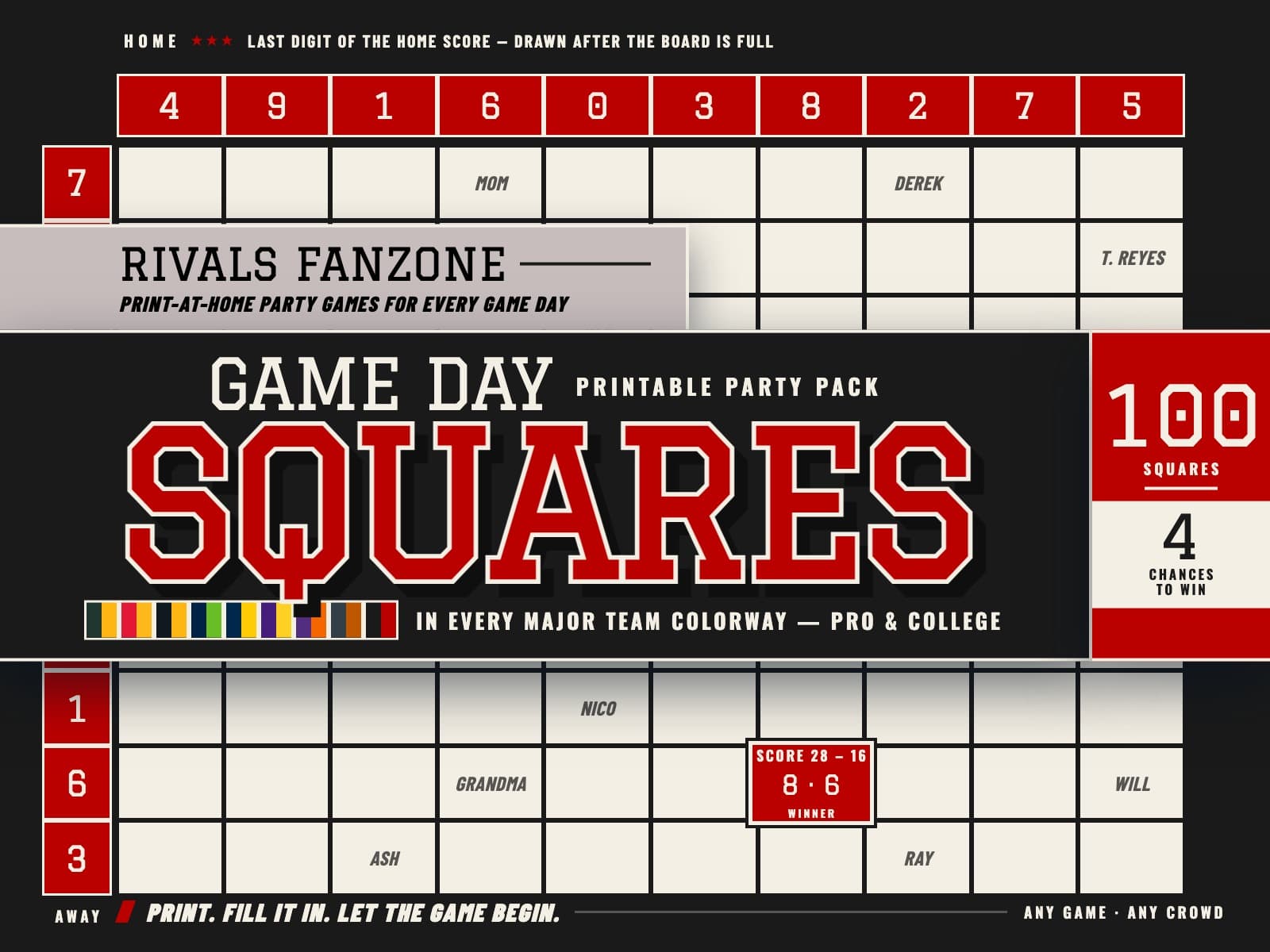 Ohio Football Squares — preview 1