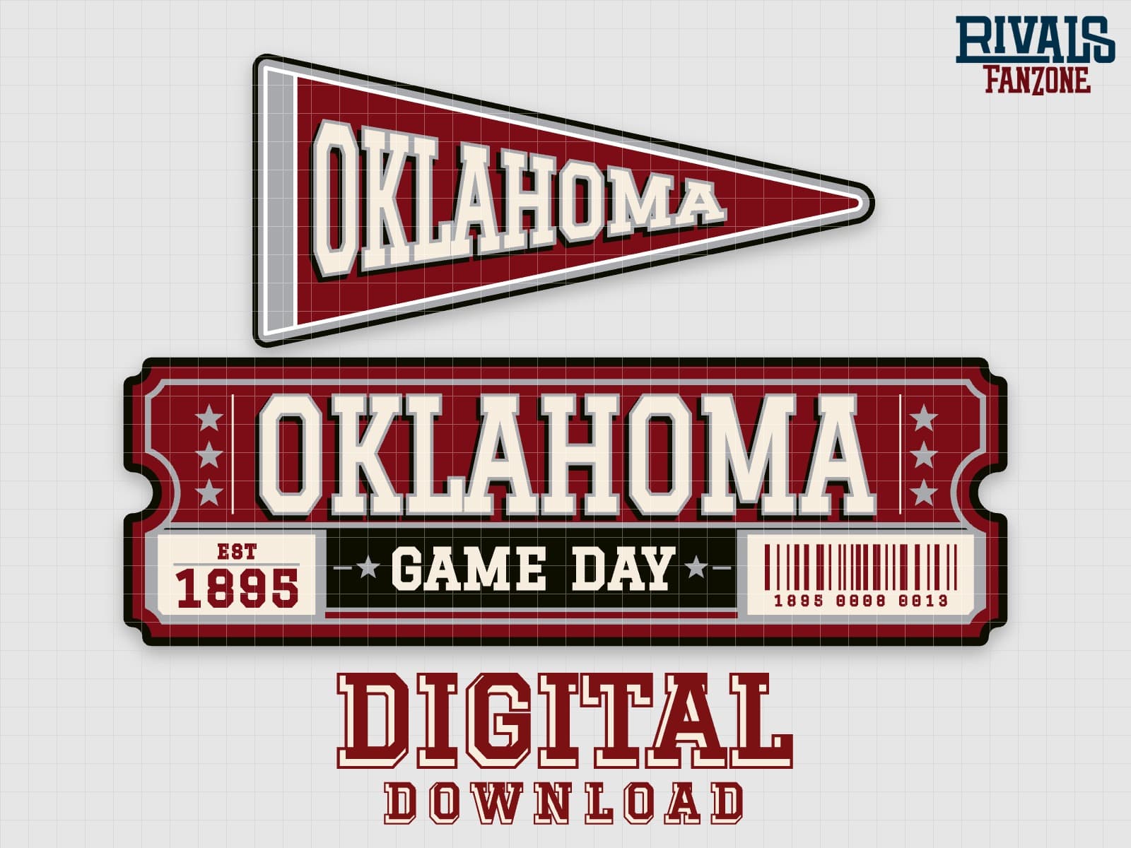 Oklahoma Pennant & Ticket SVG – Cricut Cut Files — preview 1