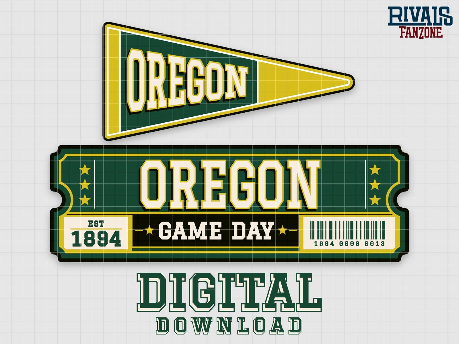 Oregon Pennant & Ticket SVG – Cricut Cut Files — preview 1