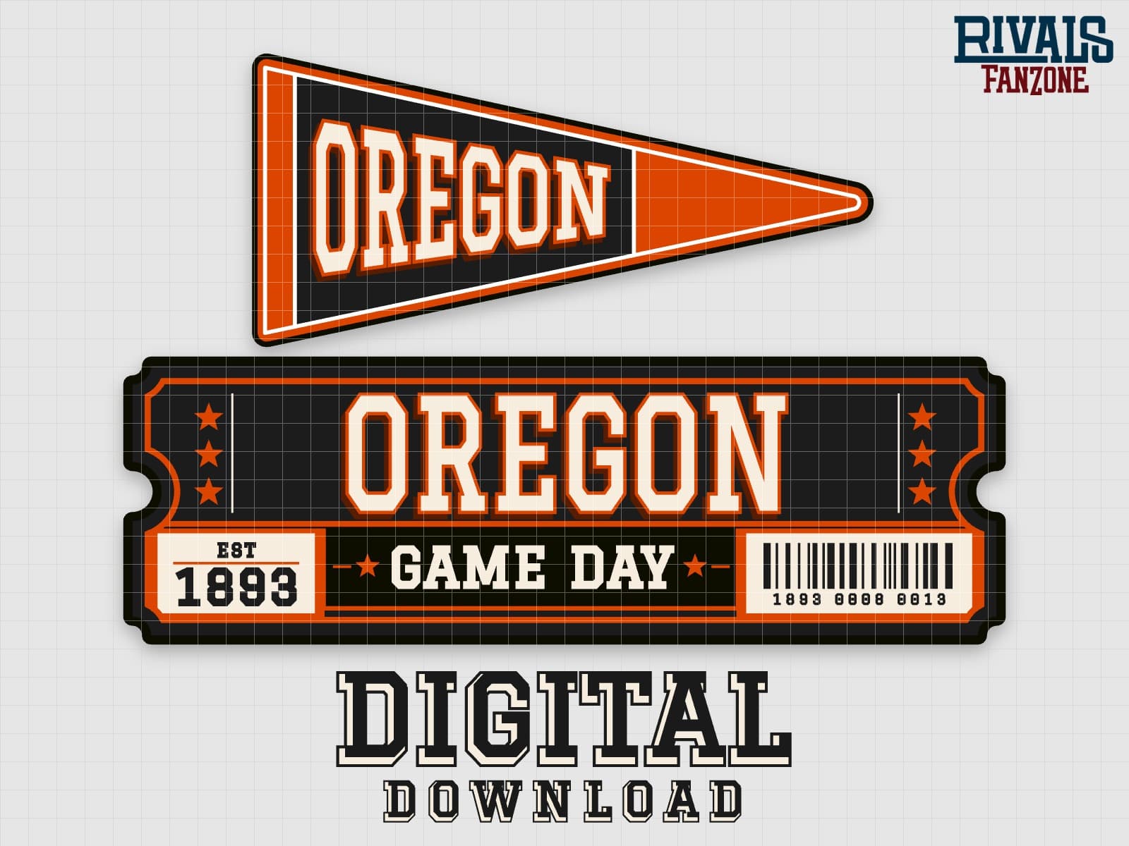 Oregon Pennant & Ticket SVG – Cricut Cut Files — preview 1