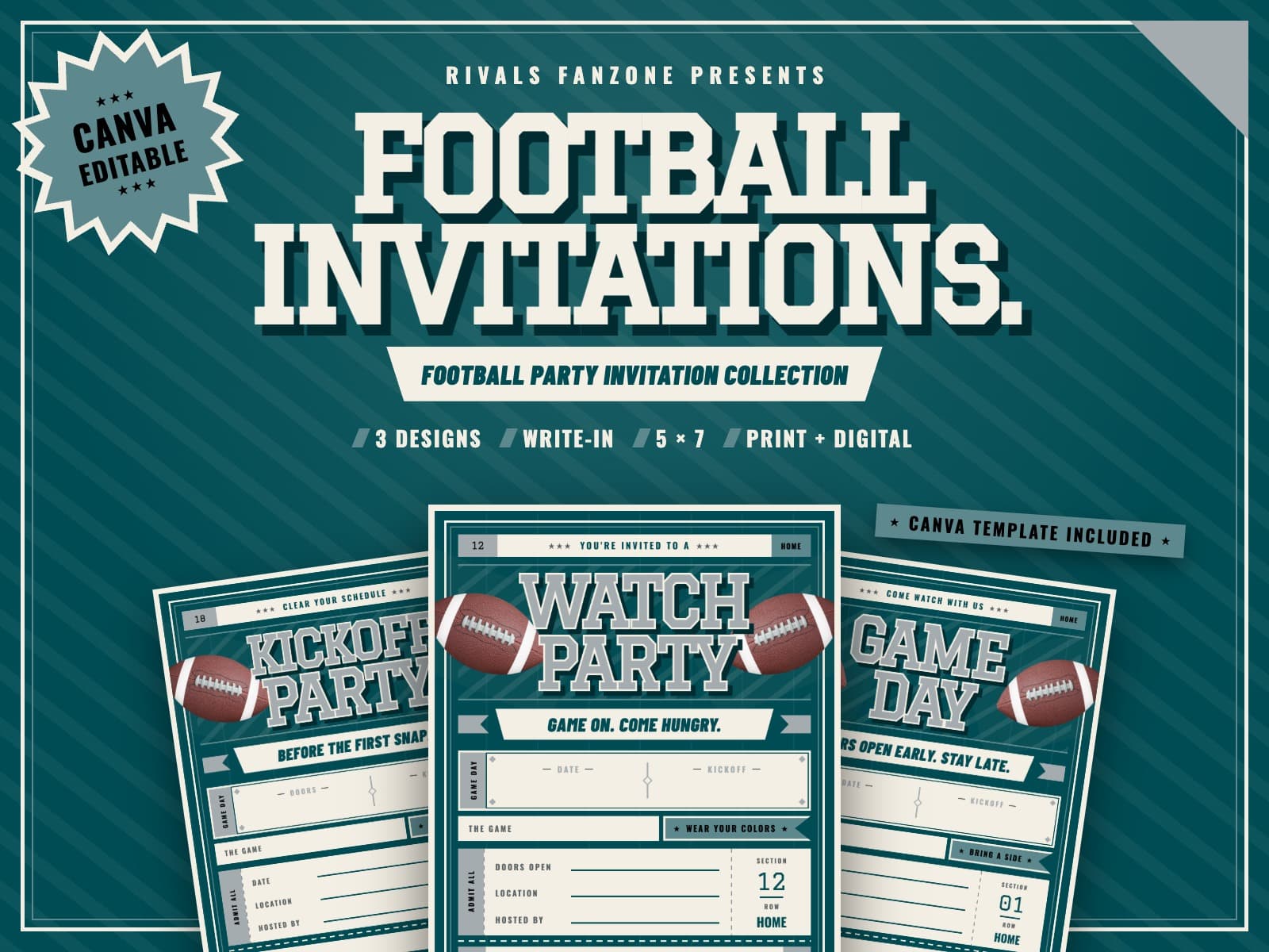 Philadelphia Football Party Invitations — preview 1