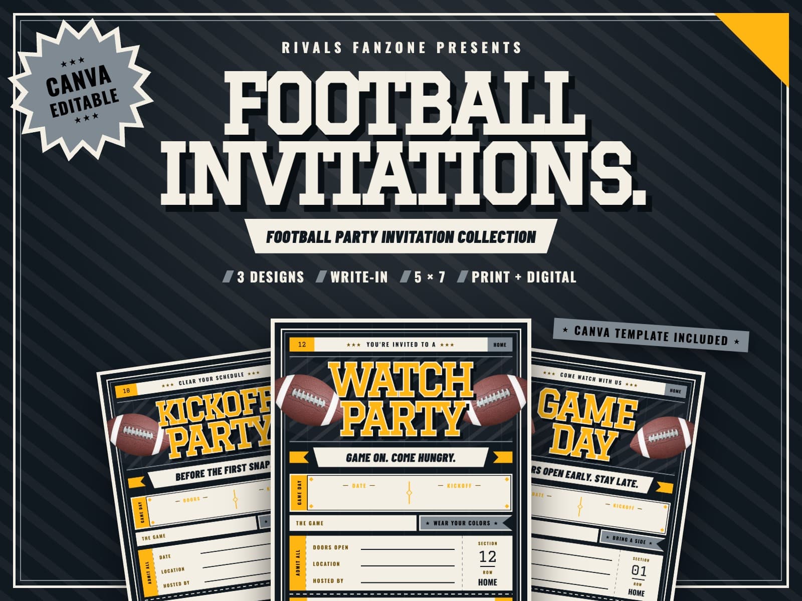 Pittsburgh Football Party Invitations — preview 1
