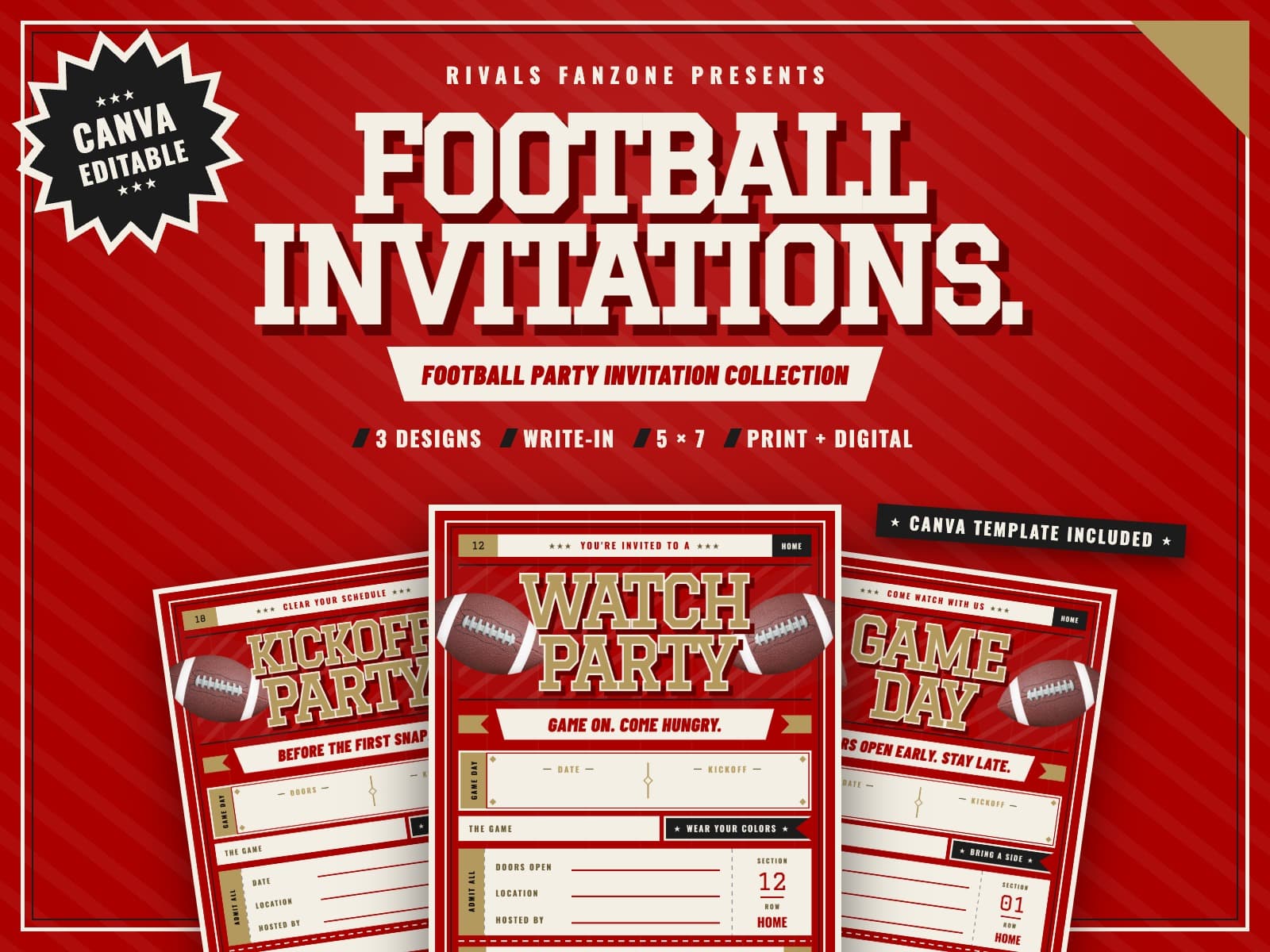 San Francisco Football Party Invitations — preview 1