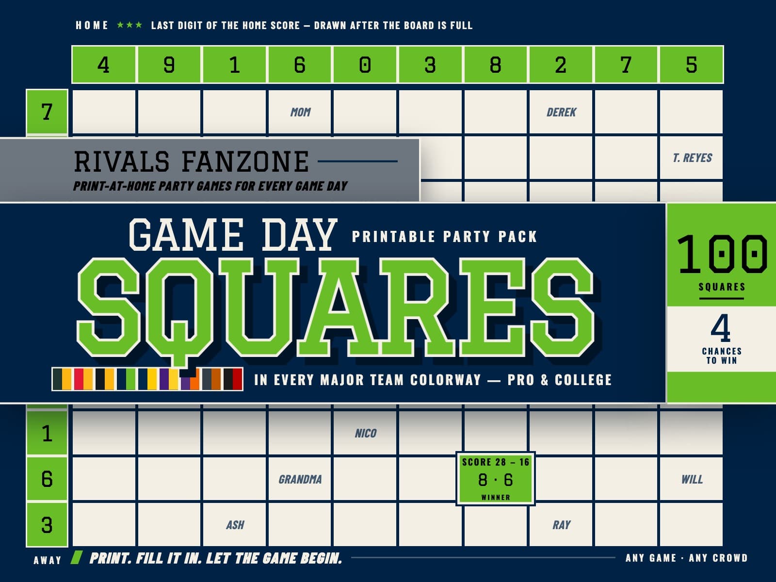 Seattle Football Squares — preview 1