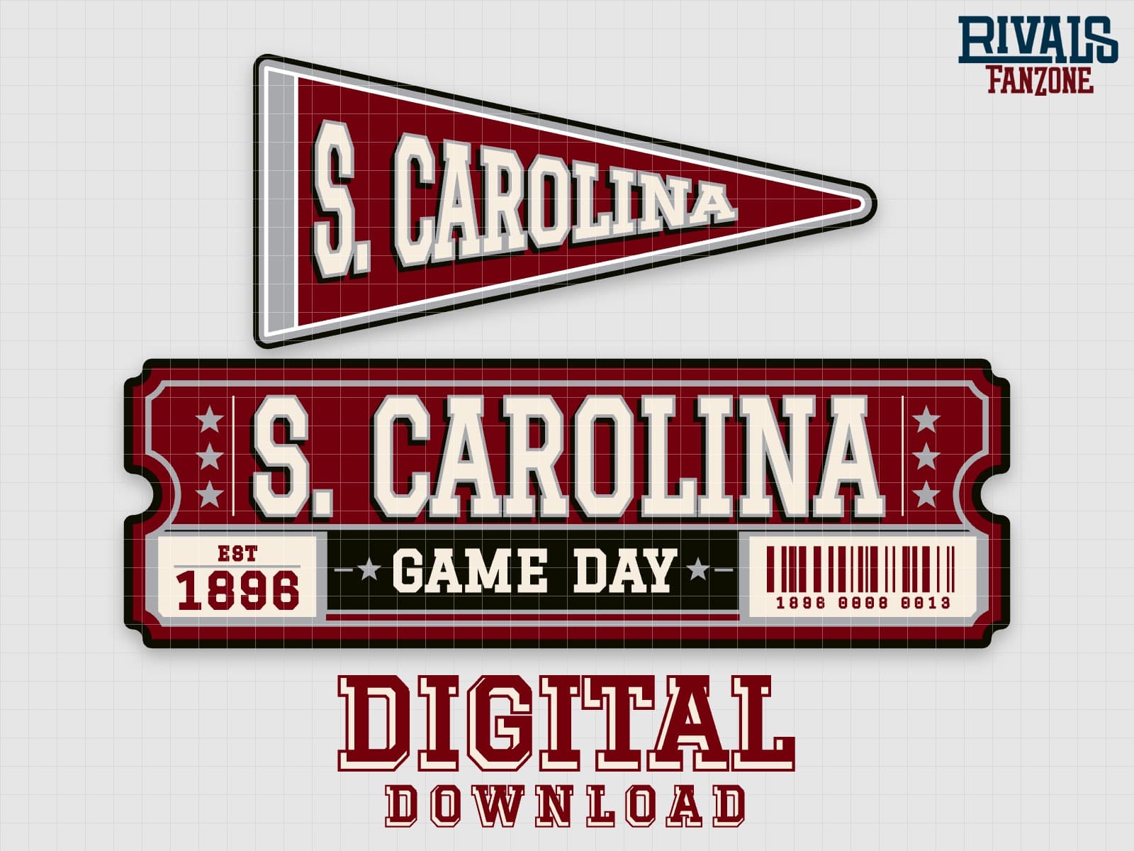 South Carolina Pennant & Ticket SVG – Cricut Cut Files — preview 1