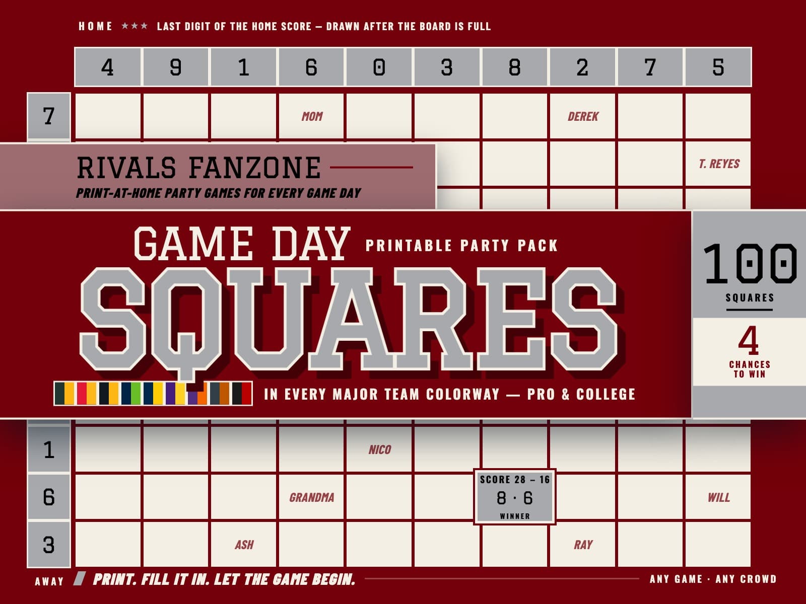 South Carolina Football Squares — preview 1