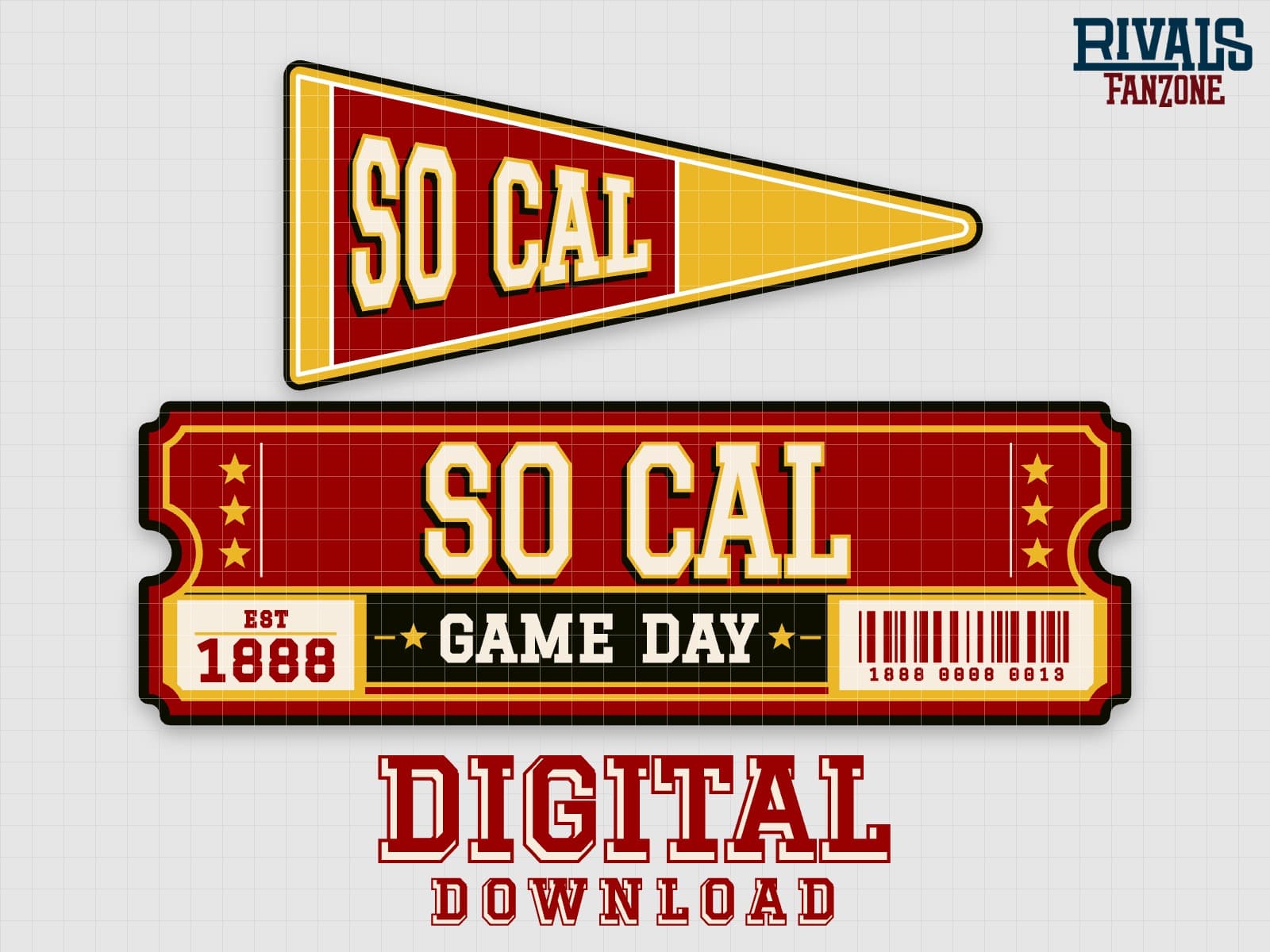 Southern California Pennant & Ticket SVG – Cricut Cut Files — preview 1