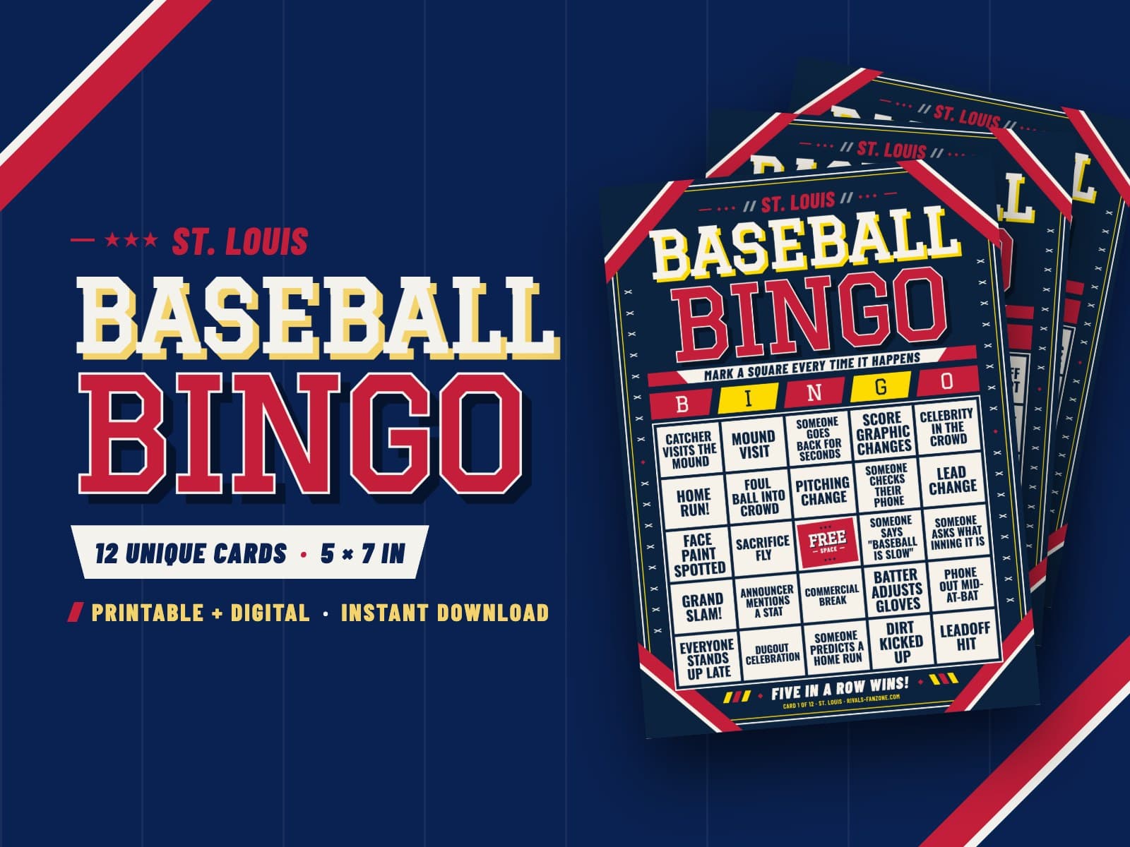 St. Louis Baseball Bingo – 12 Card Pack — preview 1