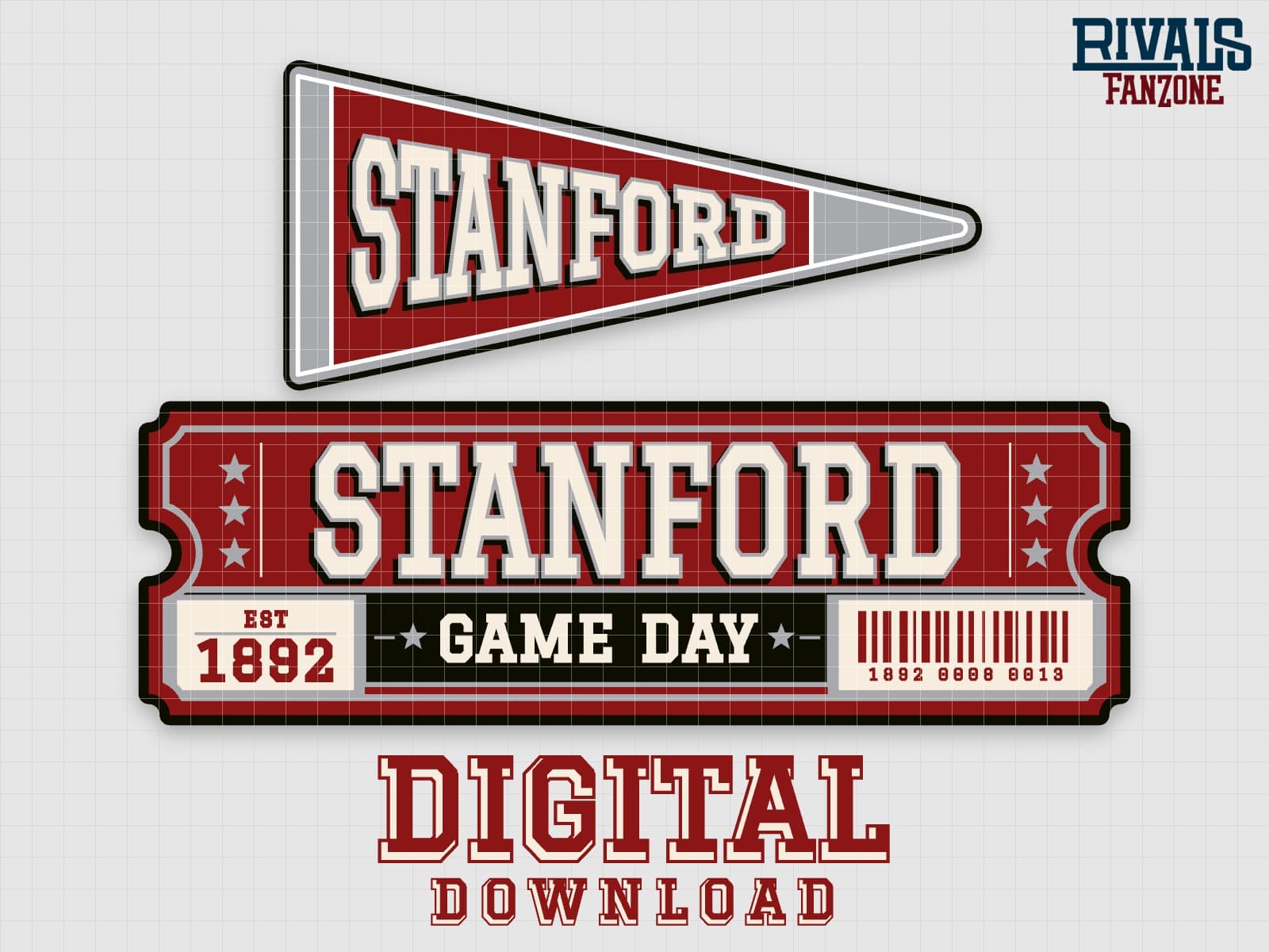 Stanford Pennant & Ticket SVG – Cricut Cut Files — preview 1