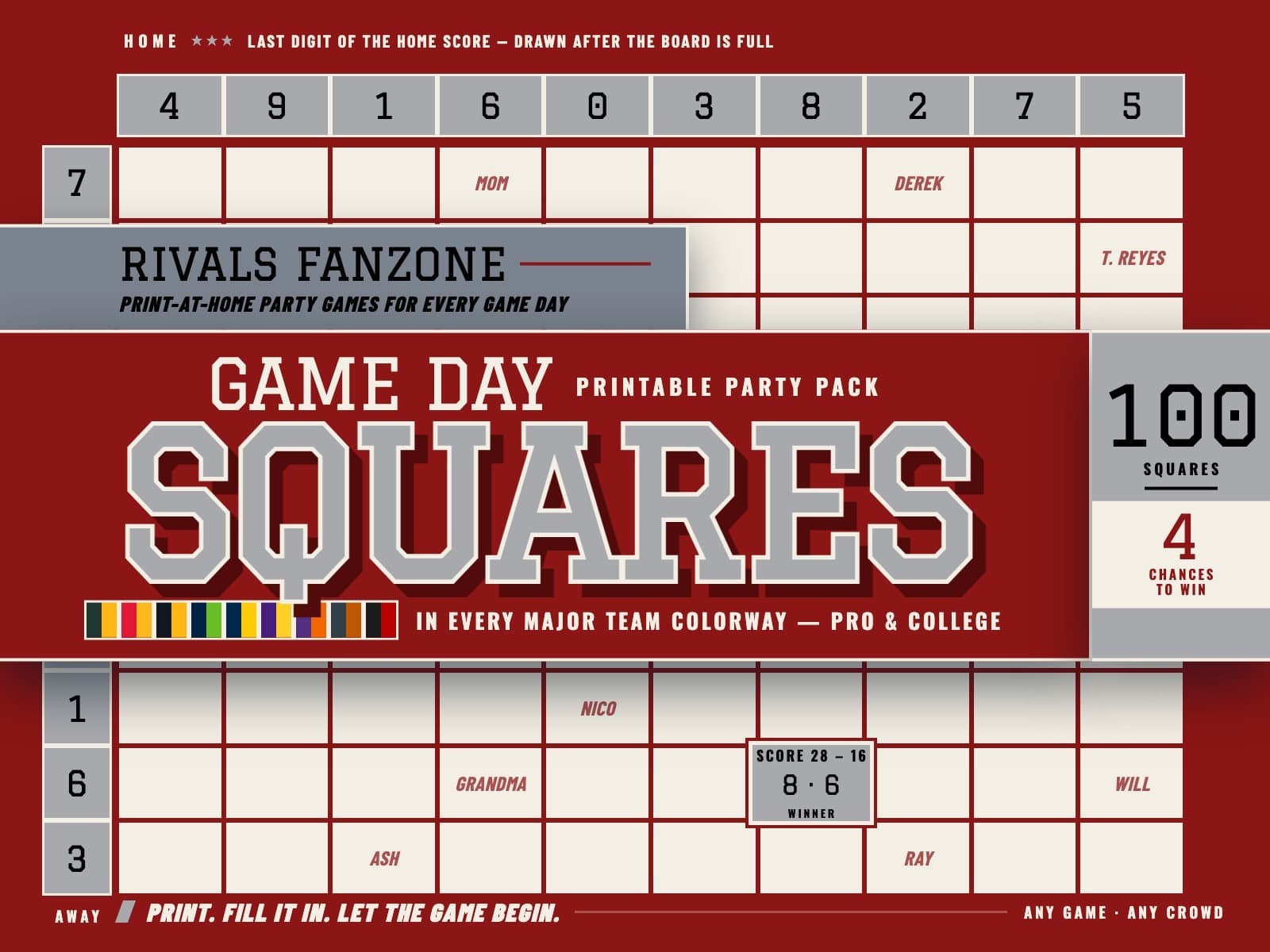 Stanford Football Squares — preview 1