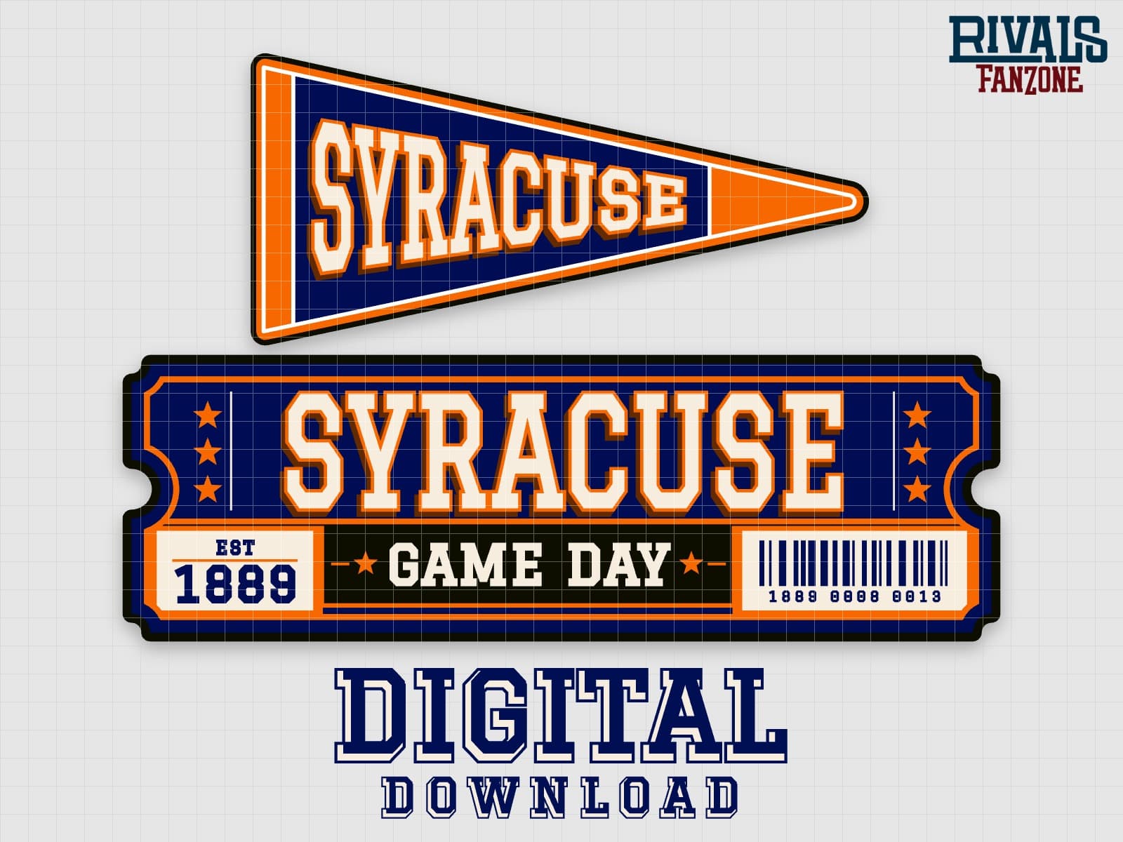 Syracuse Pennant & Ticket SVG – Cricut Cut Files — preview 1
