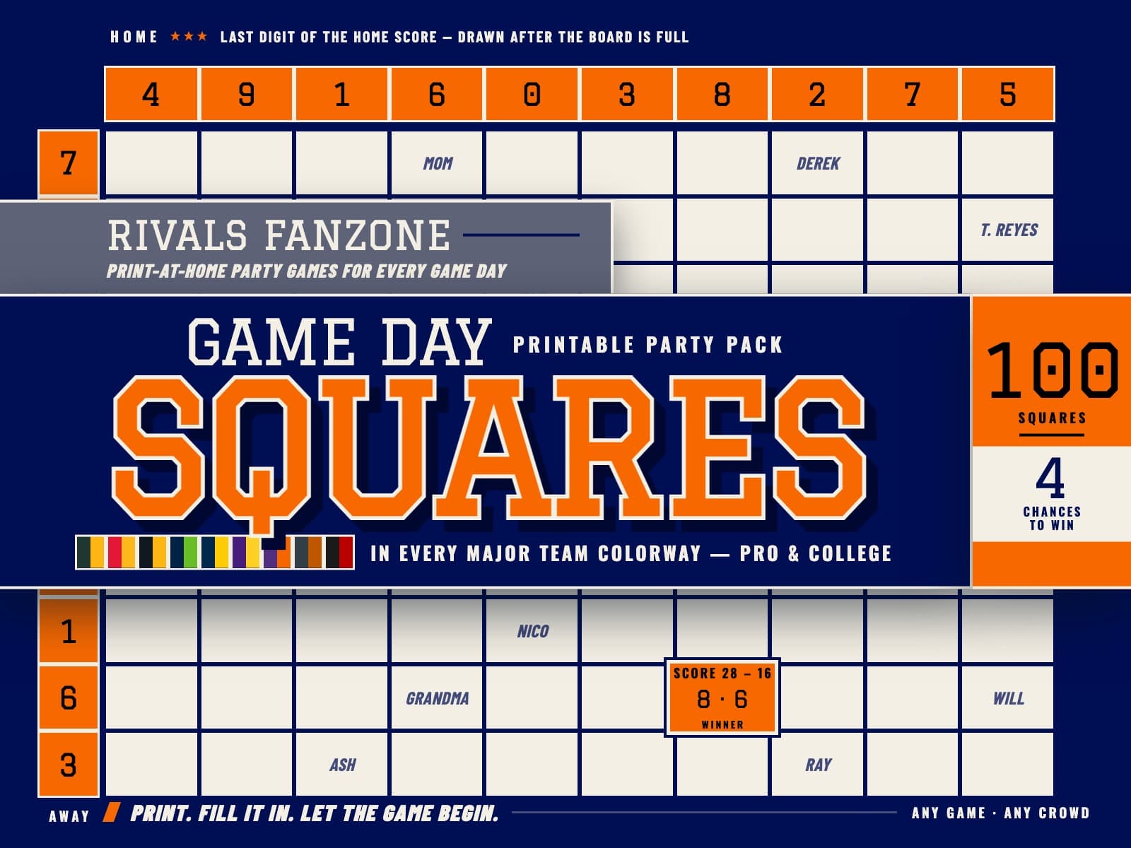 Syracuse Football Squares — preview 1