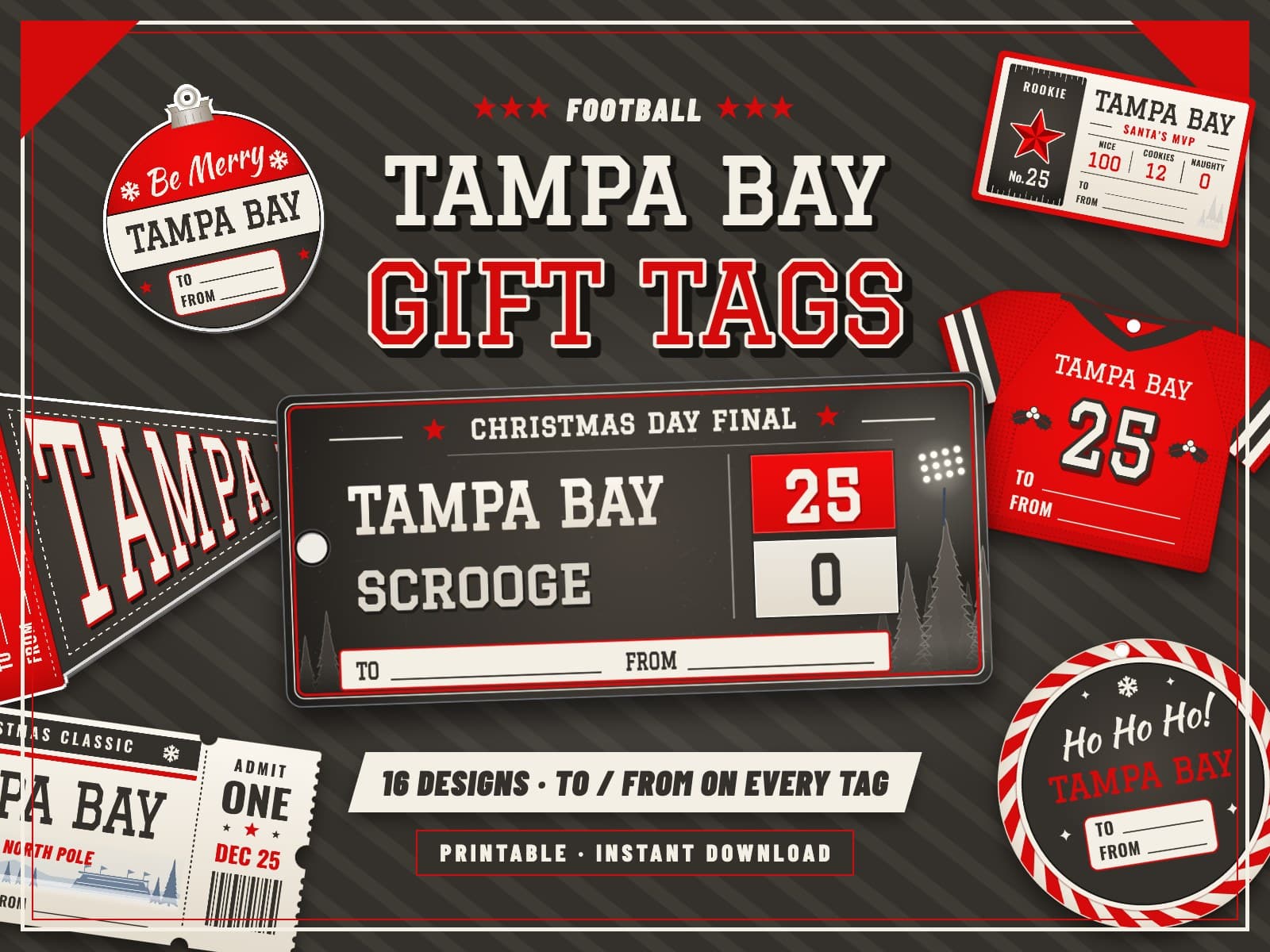 Tampa Bay Game Day Gift Tags – 16 Printable Designs — preview 1