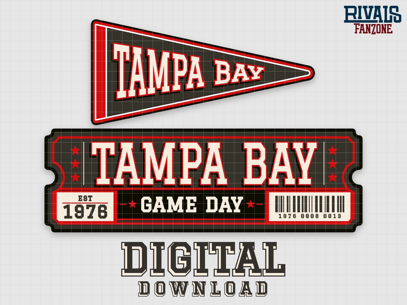 Tampa Bay Pennant & Ticket SVG – Cricut Cut Files — preview 1