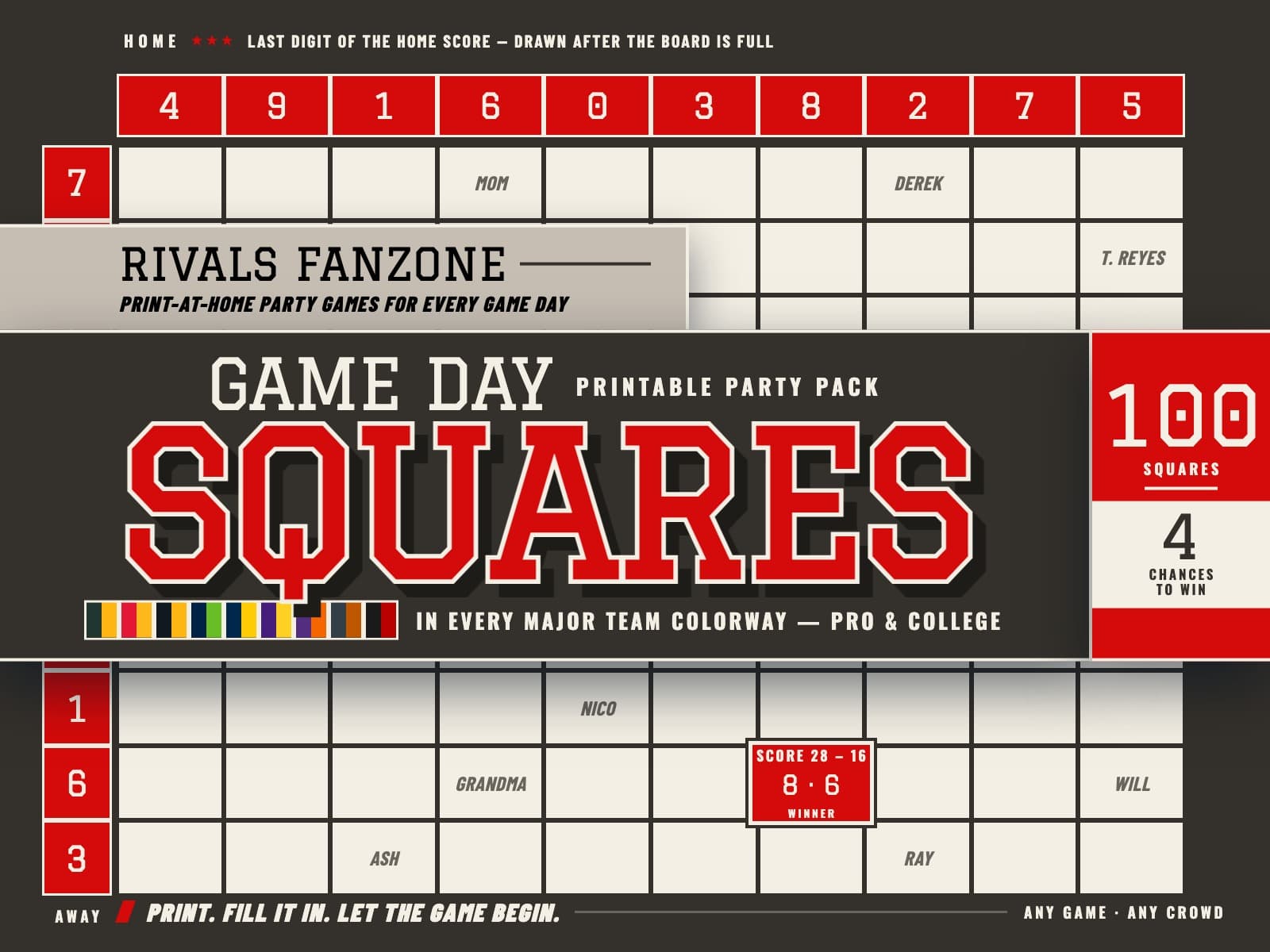 Tampa Bay Football Squares — preview 1