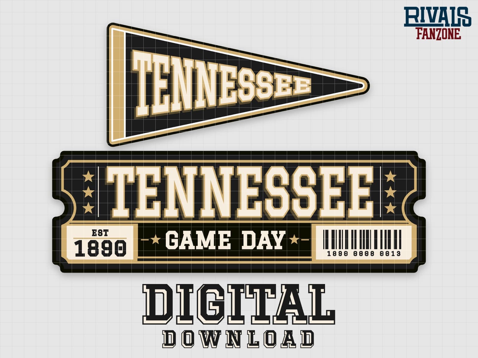 Tennessee Pennant & Ticket SVG – Cricut Cut Files — preview 1