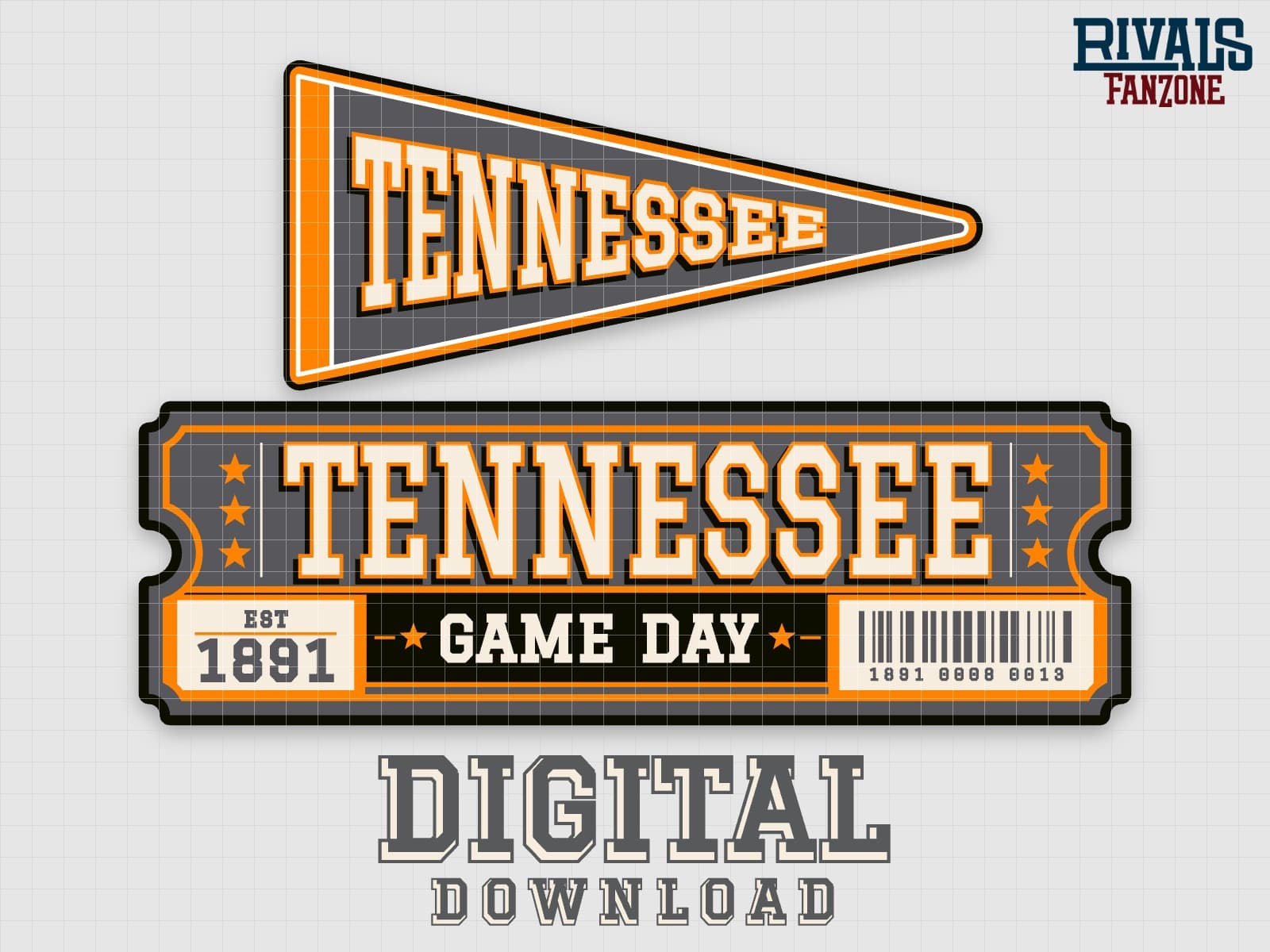 Tennessee Pennant & Ticket SVG – Cricut Cut Files — preview 1