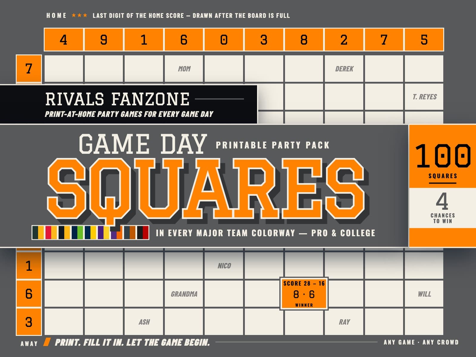 Tennessee College Football Squares — preview 1