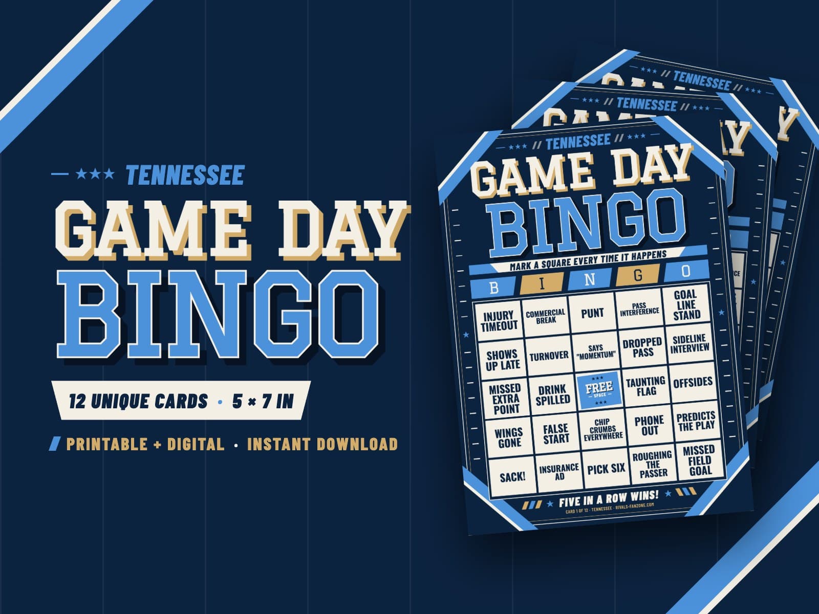 Tennessee Game Day Bingo – 12 Card Pack — preview 1