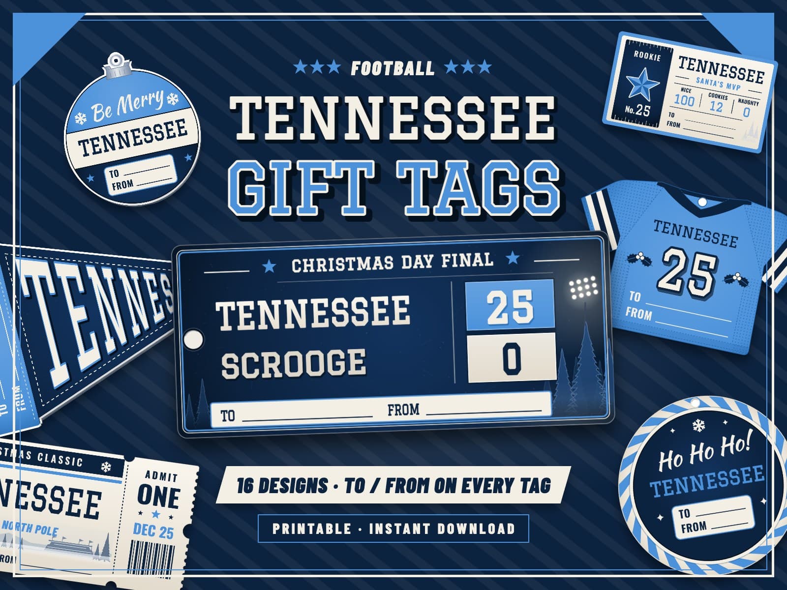 Tennessee Game Day Gift Tags – 16 Printable Designs — preview 1