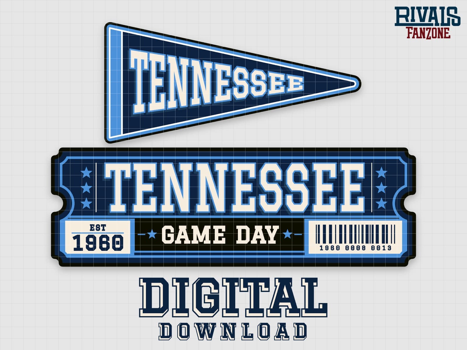 Tennessee Pennant & Ticket SVG – Cricut Cut Files — preview 1