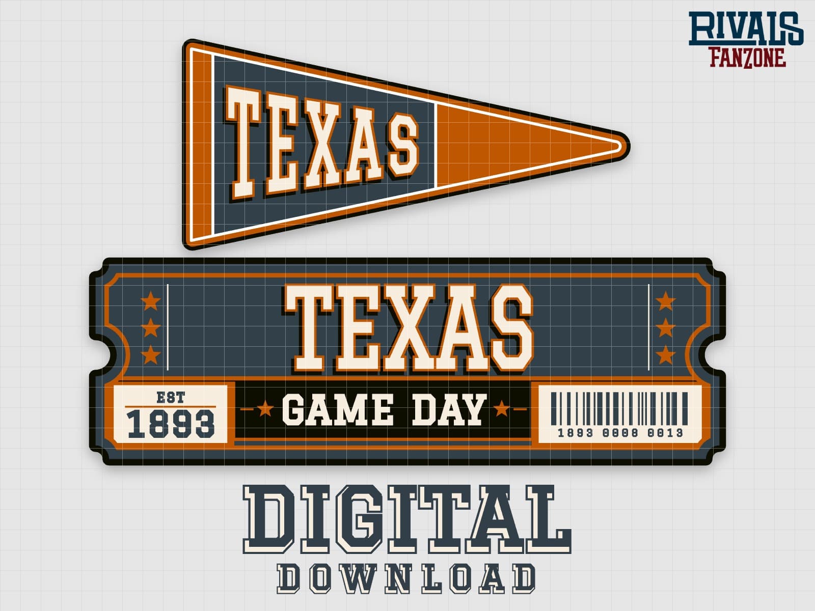 Texas Pennant & Ticket SVG – Cricut Cut Files — preview 1