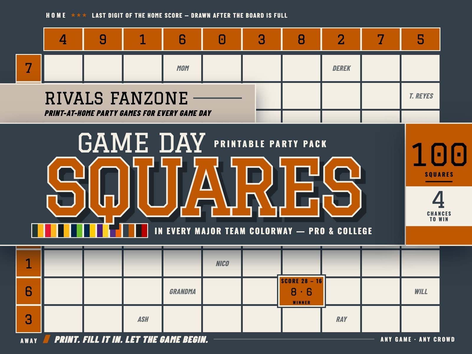 Texas Football Squares — preview 1