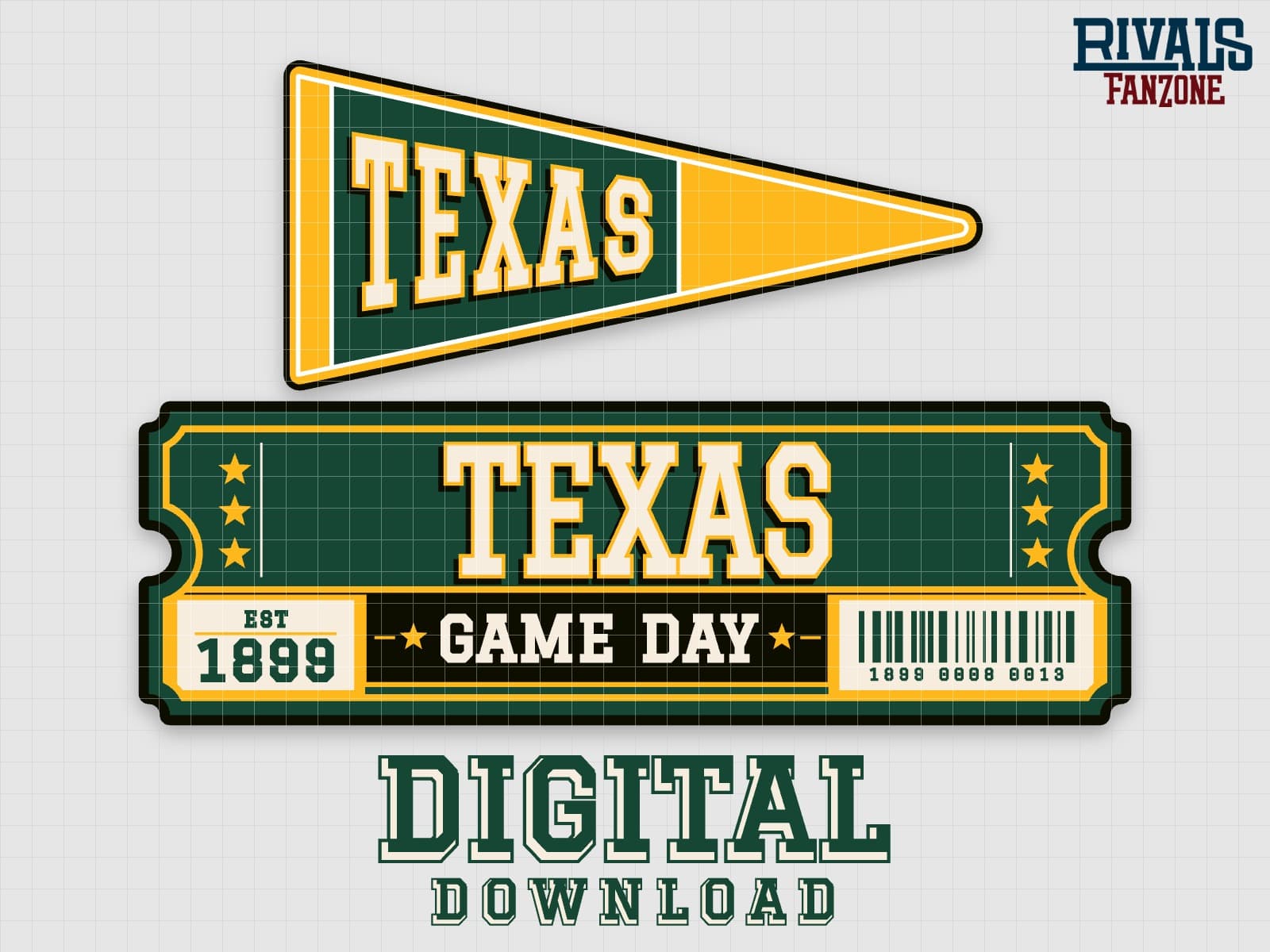 Texas Pennant & Ticket SVG – Cricut Cut Files — preview 1