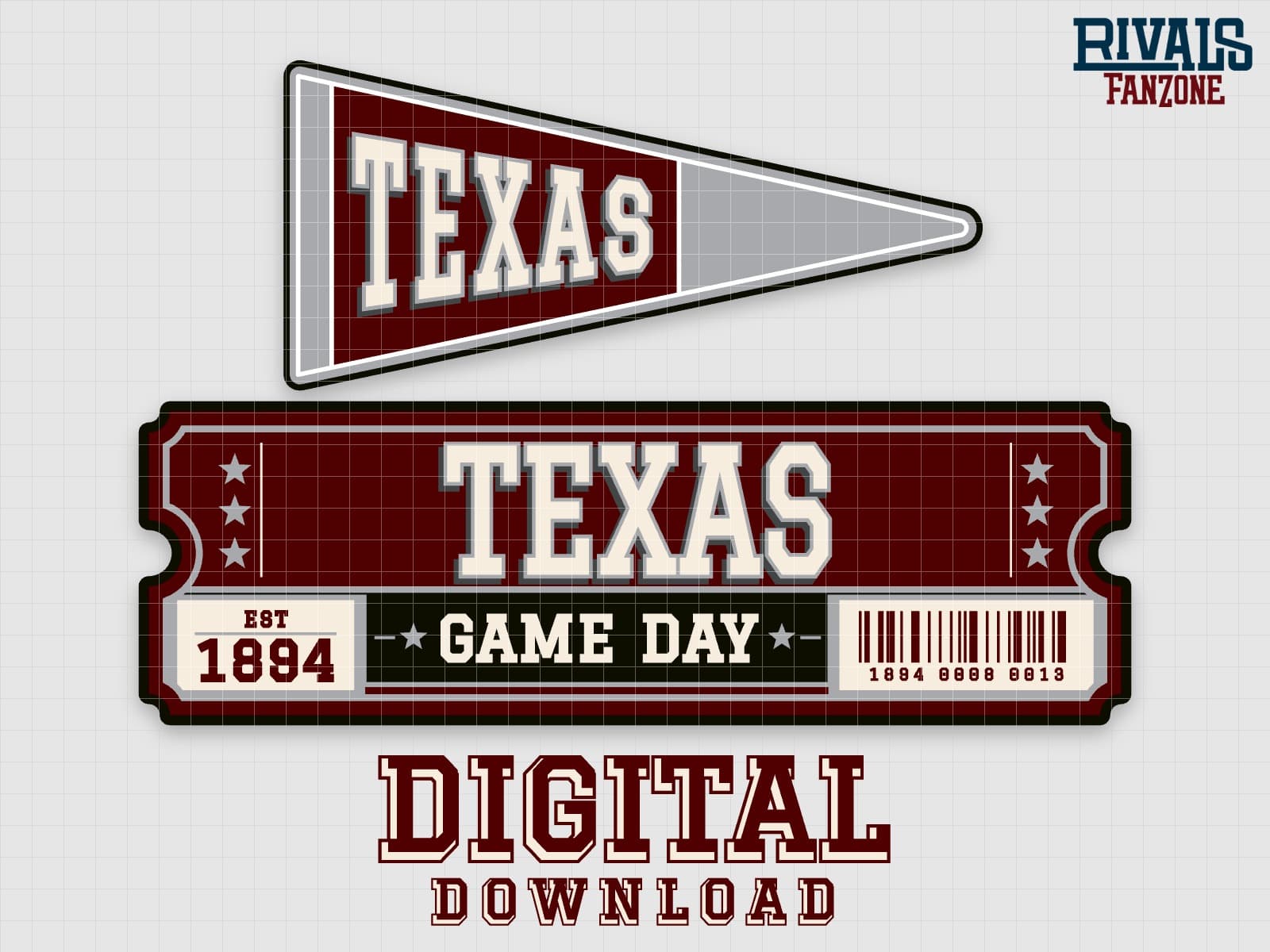 Texas Pennant & Ticket SVG – Cricut Cut Files — preview 1