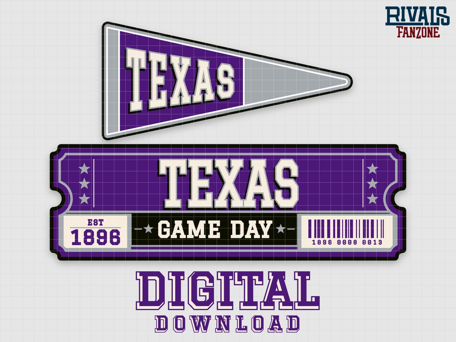 Texas Pennant & Ticket SVG – Cricut Cut Files — preview 1